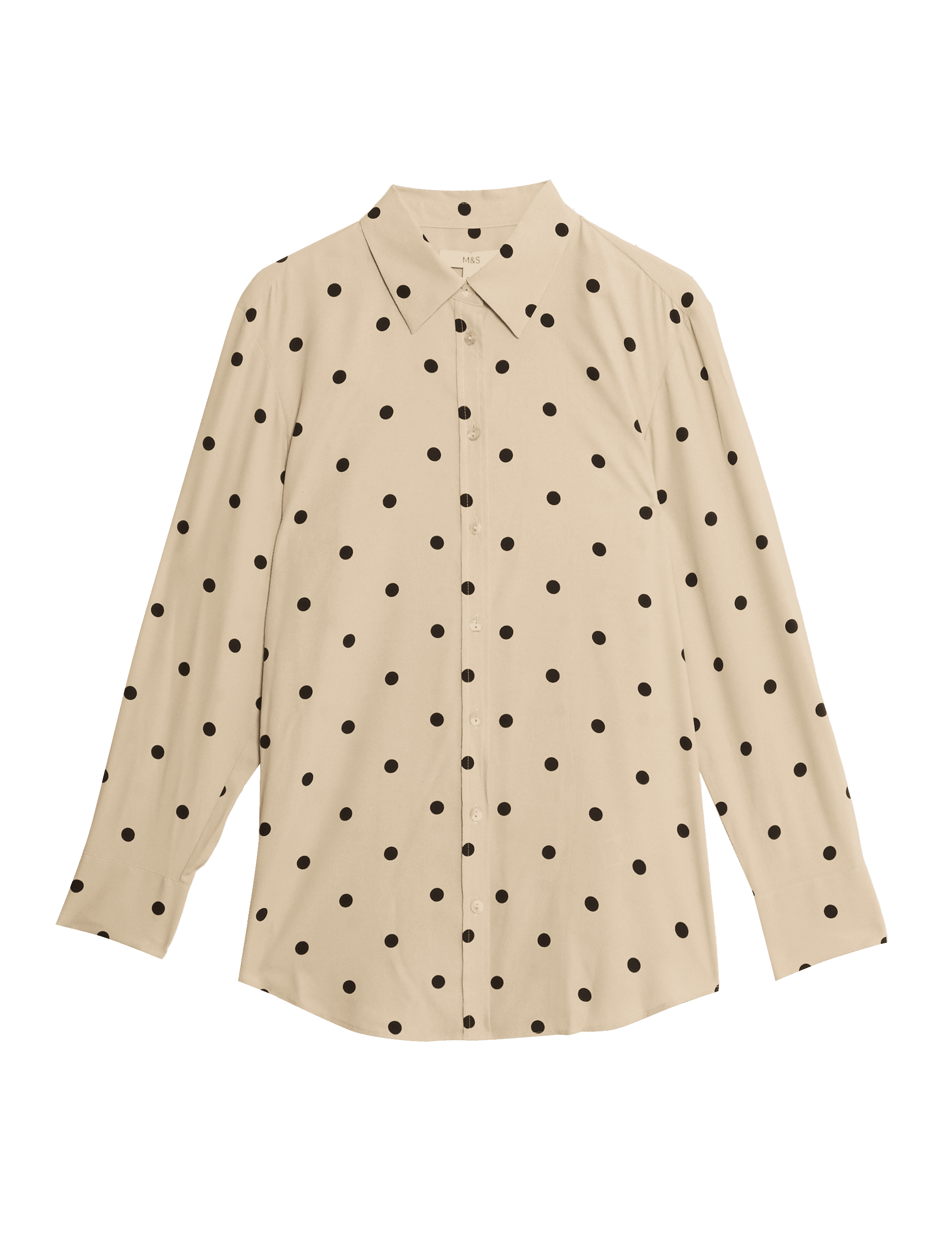 M&S Collection Women's Printed Collared Shirt - 14REG - Nude Mix, Nude Mix