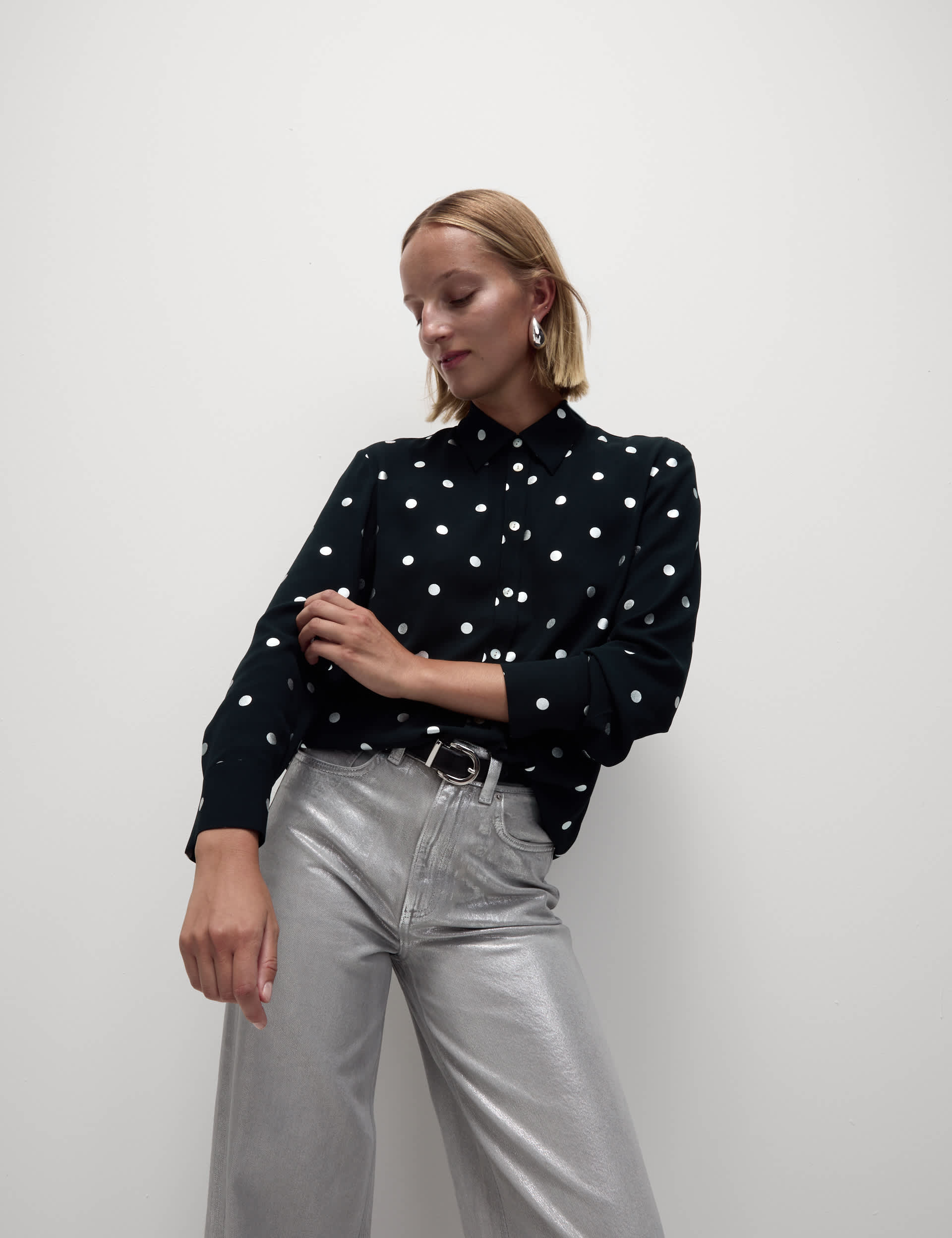 M&S Women's Foil Print Shirt