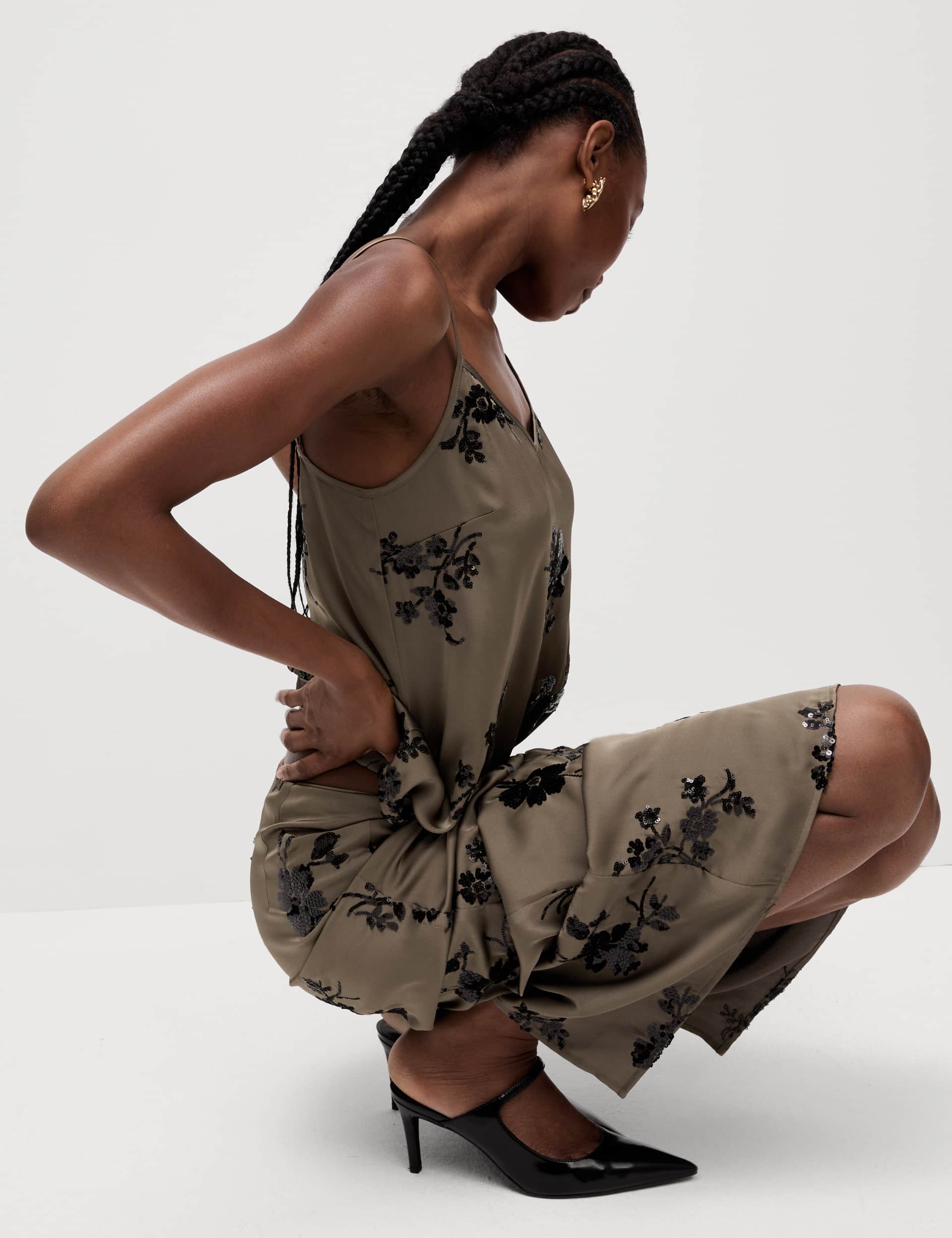 M&S Women's Embellished V-Neck Cami Top