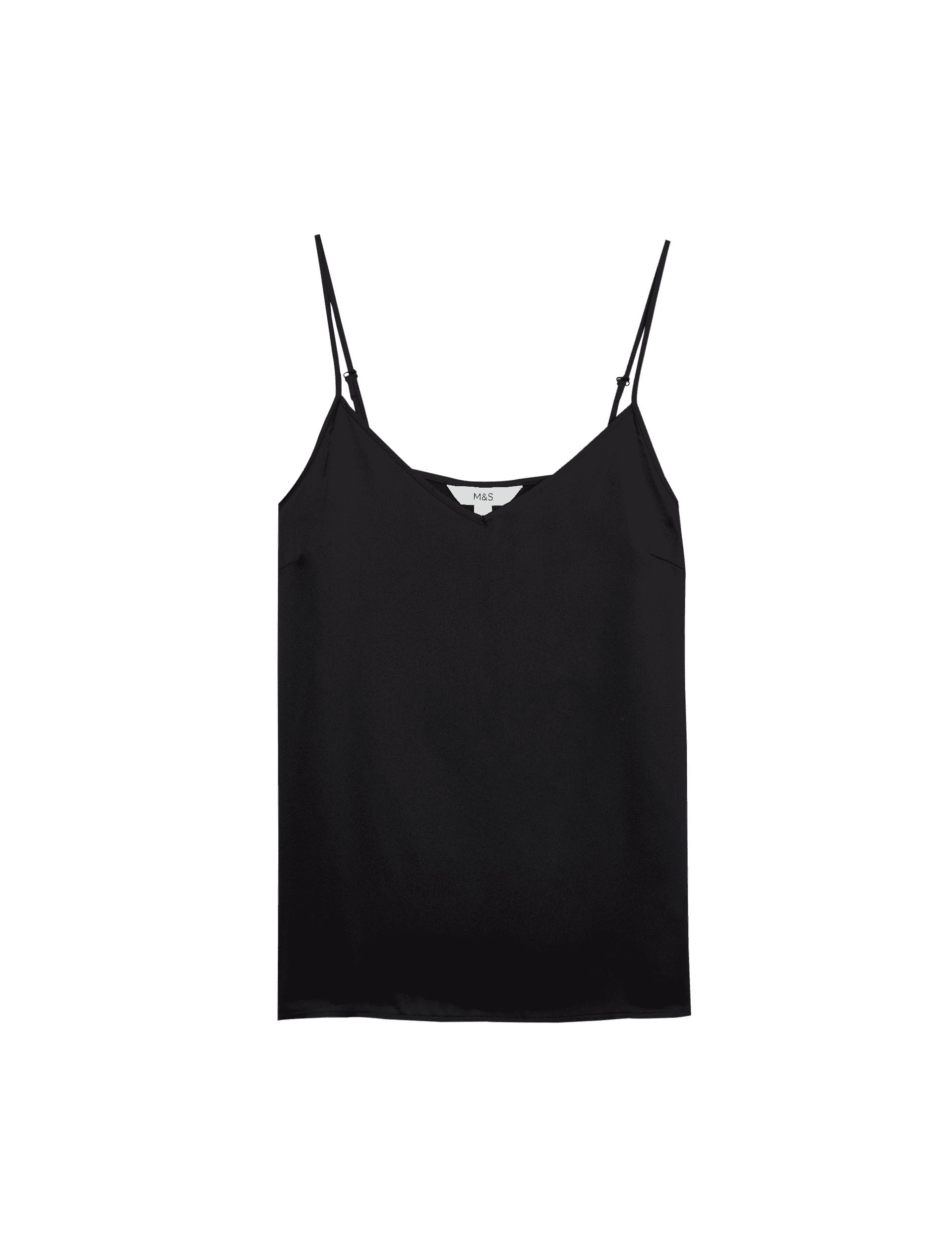 M&S Collection Women's Satin Cami Top - 22 - Black, Black,Ivory