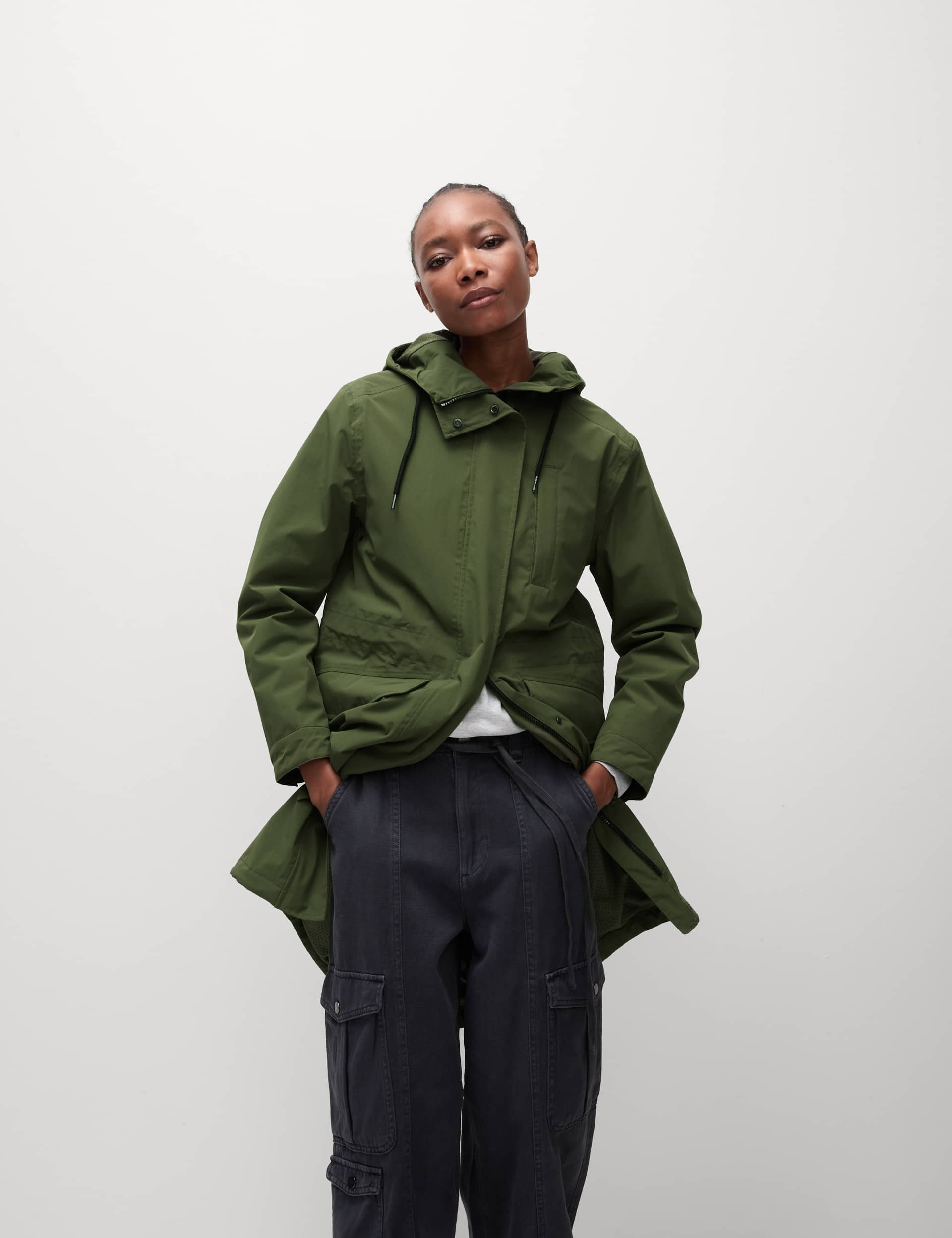 M&S Women's Waterproof Hooded Parka Coat