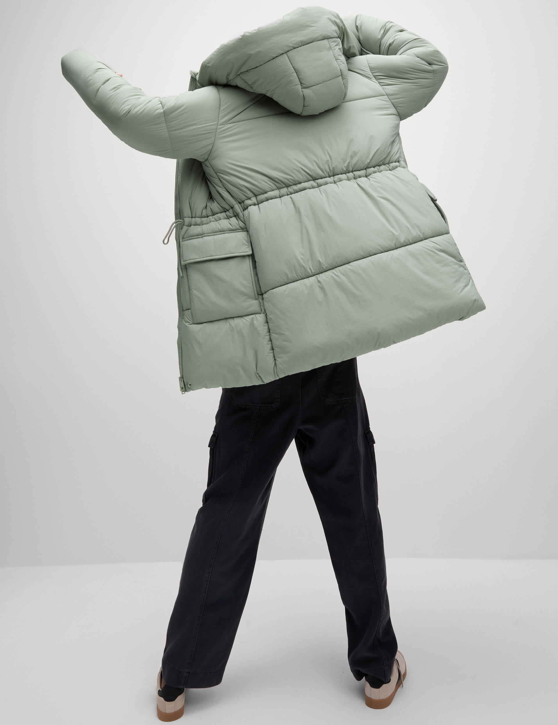 M&S Women's Thermowarmth Stormwear Quilted Puffer Coat - 18 - Soft Green, Soft Green,Midnight Navy