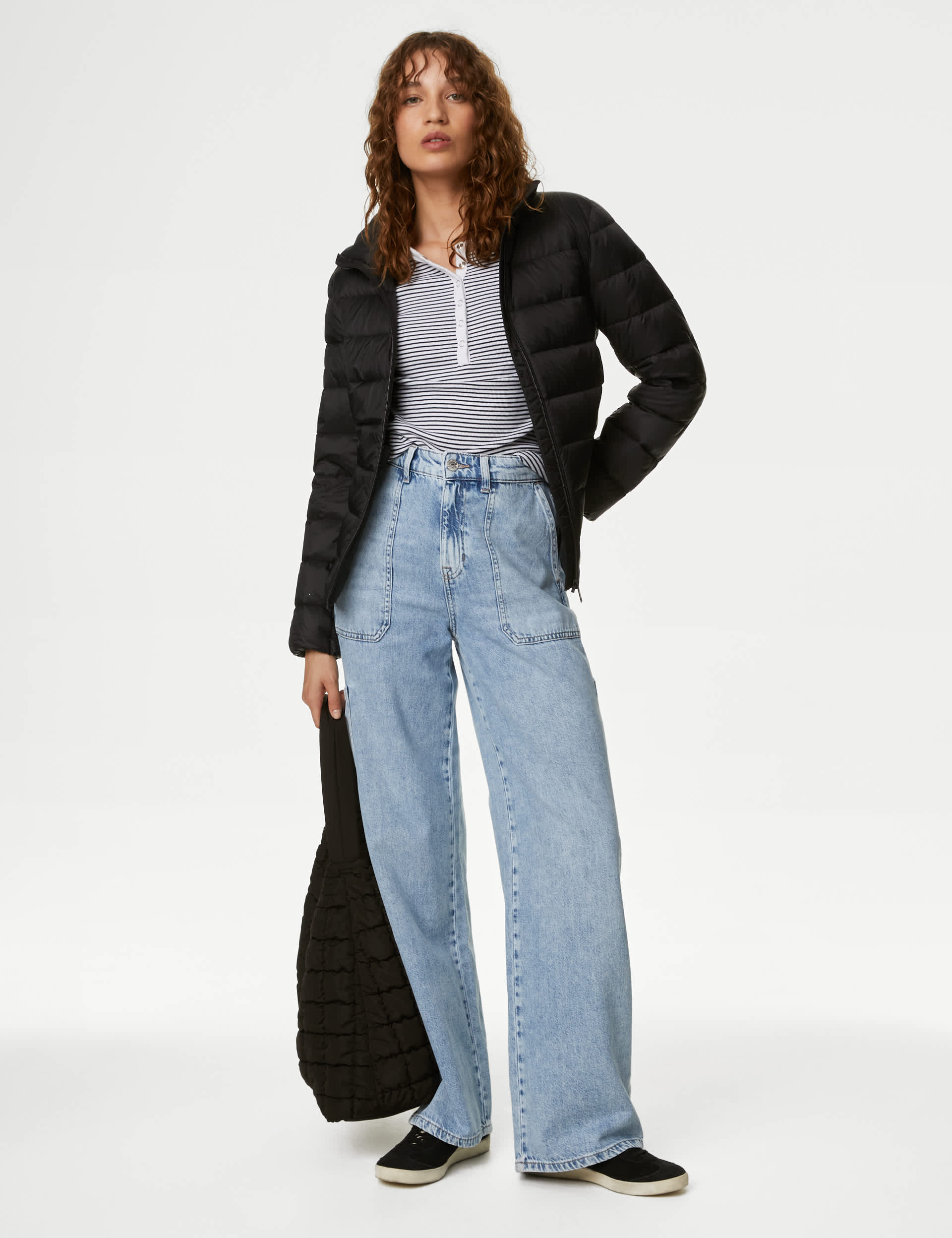 M&S Women's Feather & Down Quilted Packaway Puffer Jacket