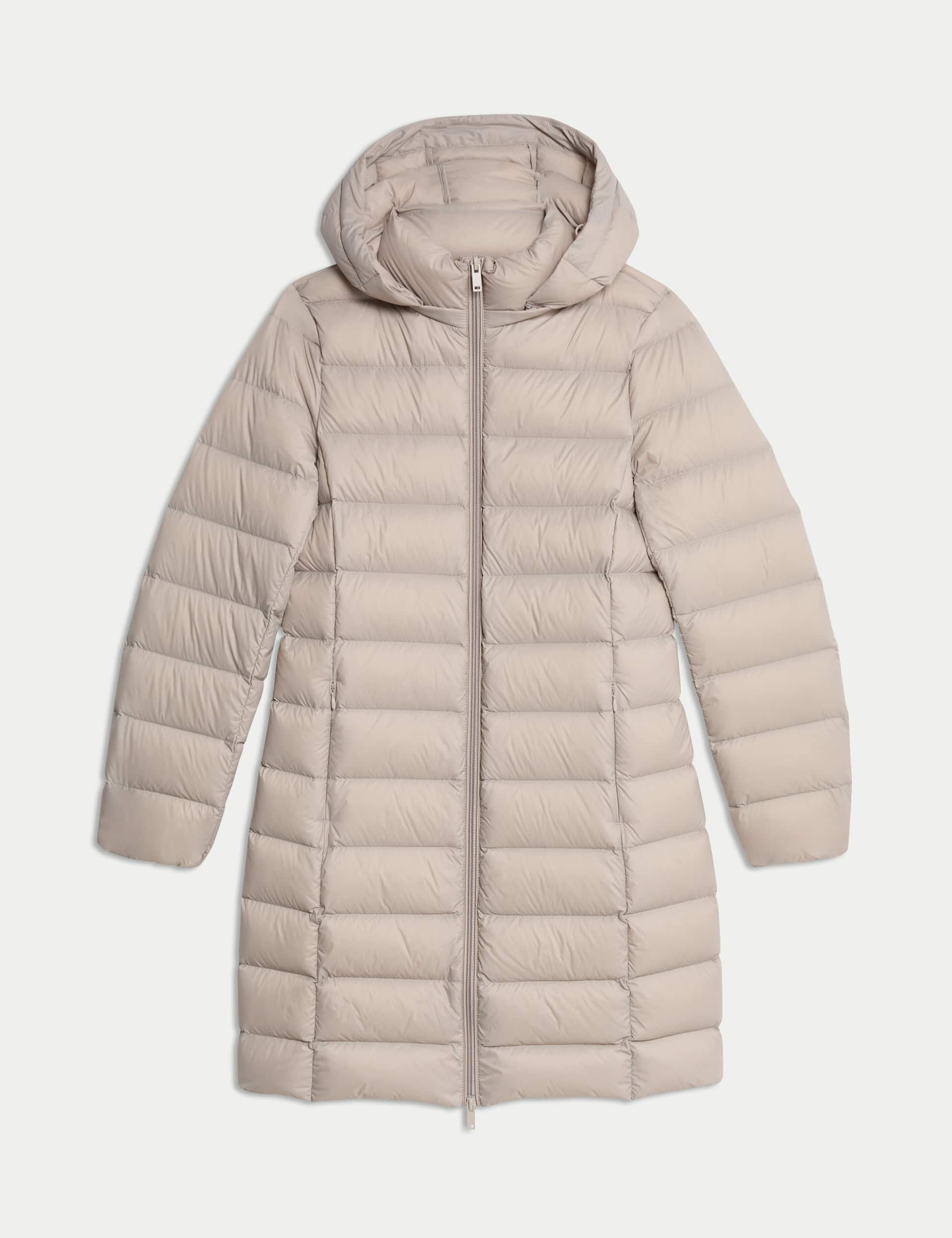 M&S Collection Women's Feather & Down Padded Puffer Coat - 14 - Light Beige, Light Beige,Spice,Black