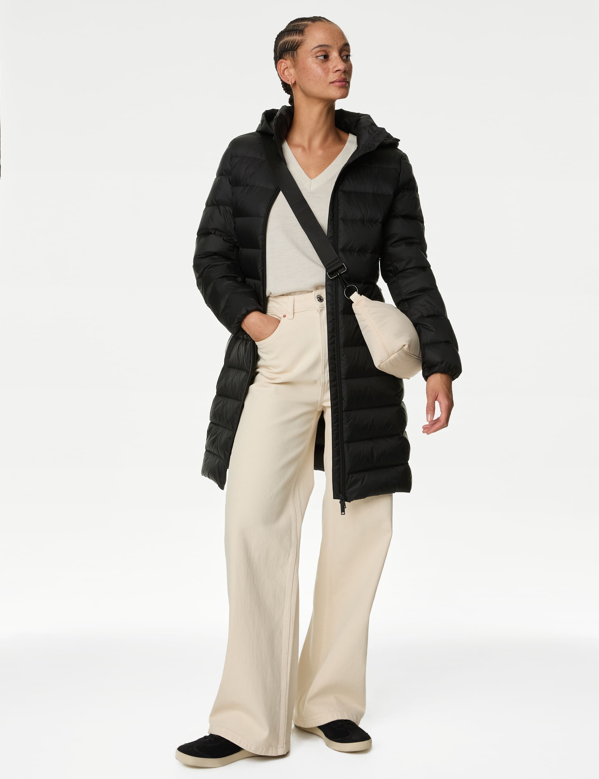 M&S Women's Feather & Down Padded Puffer Coat