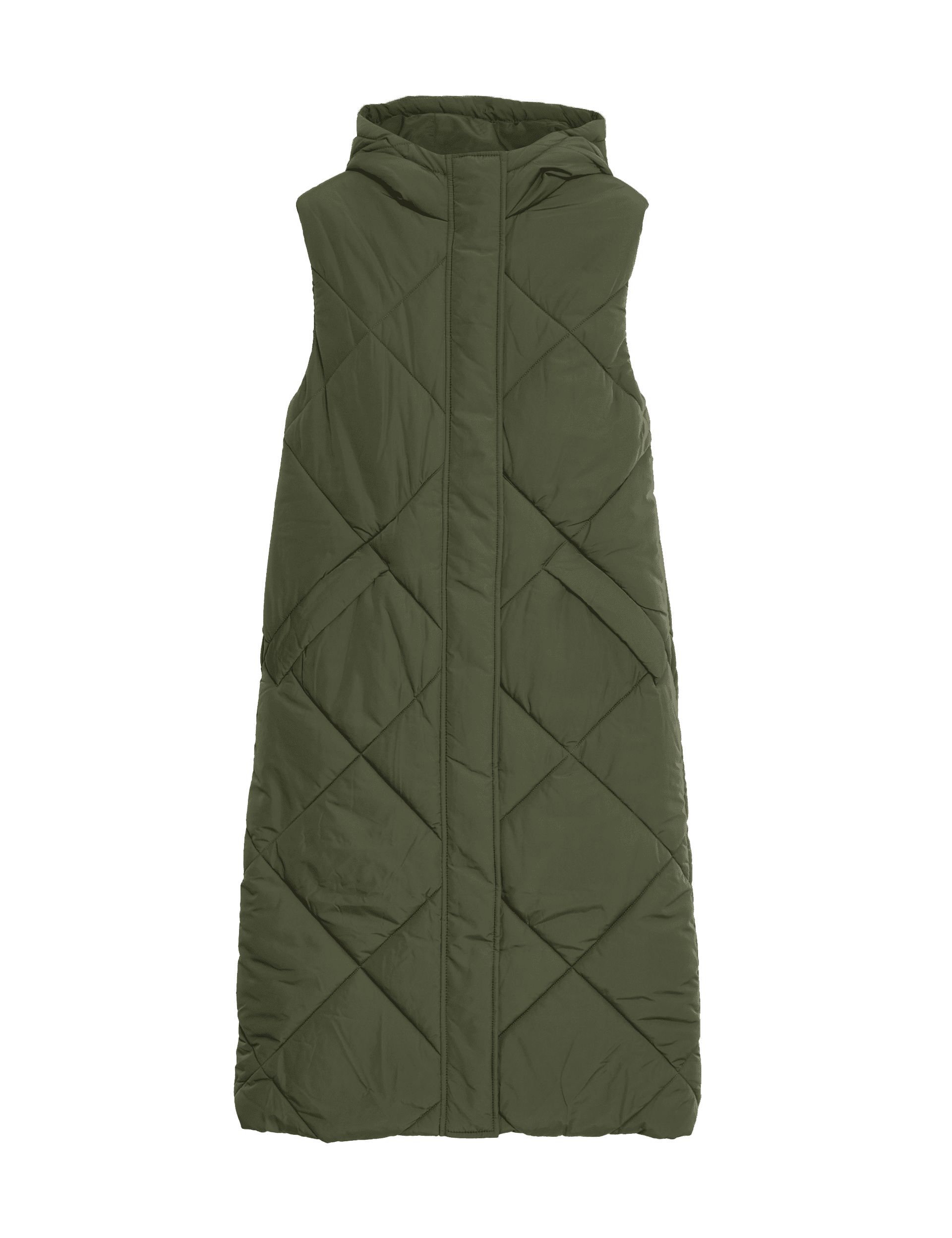 M&S Collection Women's Thermowarmth Quilted Longline Puffer Gilet - 14 - Hunter Green, Hunter Green