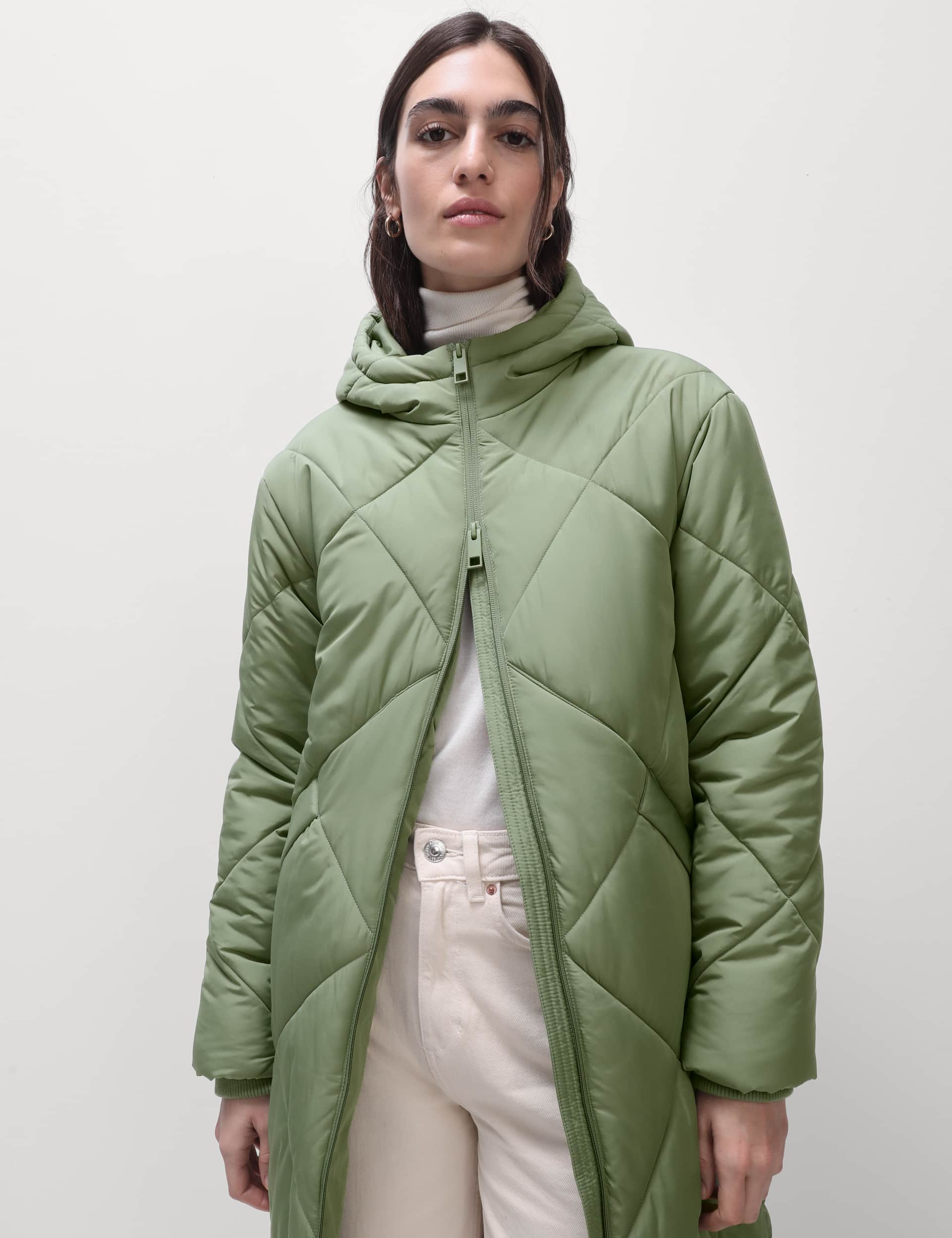 M&S Collection Women's Thermowarmth Diamond Quilted Padded Coat - 12 - Bright Sage, Beige,Black,Bri