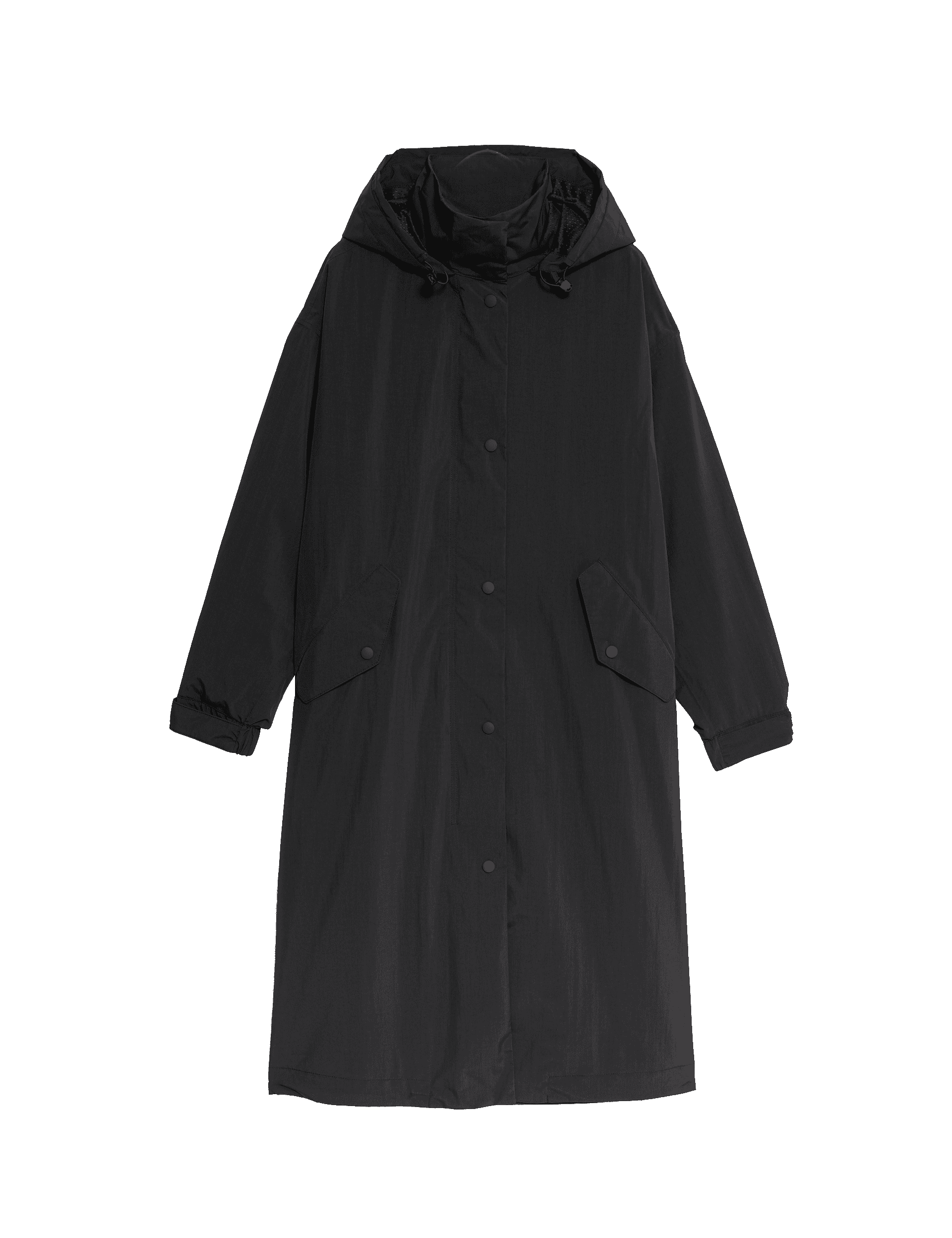 M&S Collection Women's Petite Waterproof Longline Parka Coat - 14PET - Black, Light Natural,Black