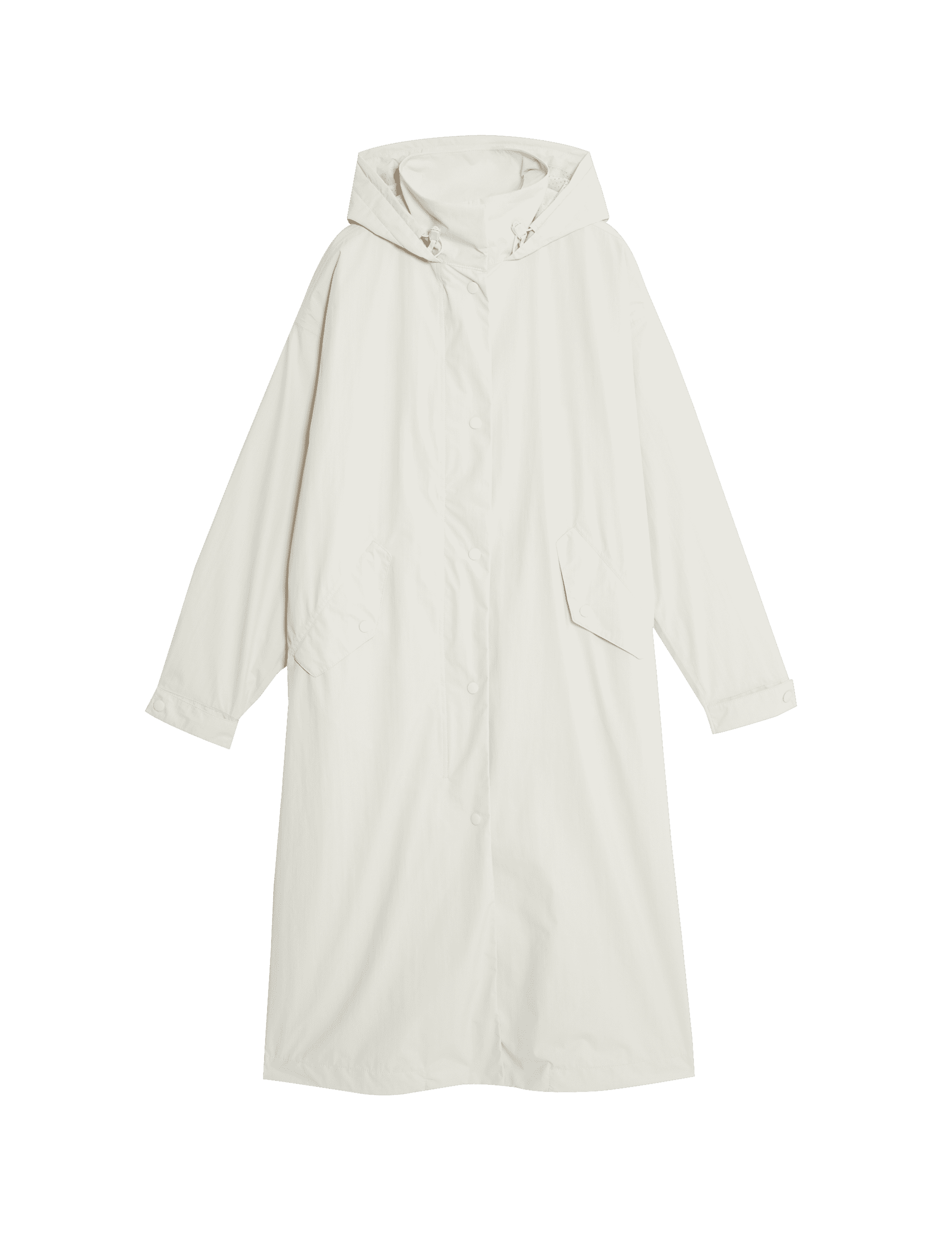 M&S Collection Women's Waterproof Longline Parka Coat - 12 - Light Natural, Black,Light Natural