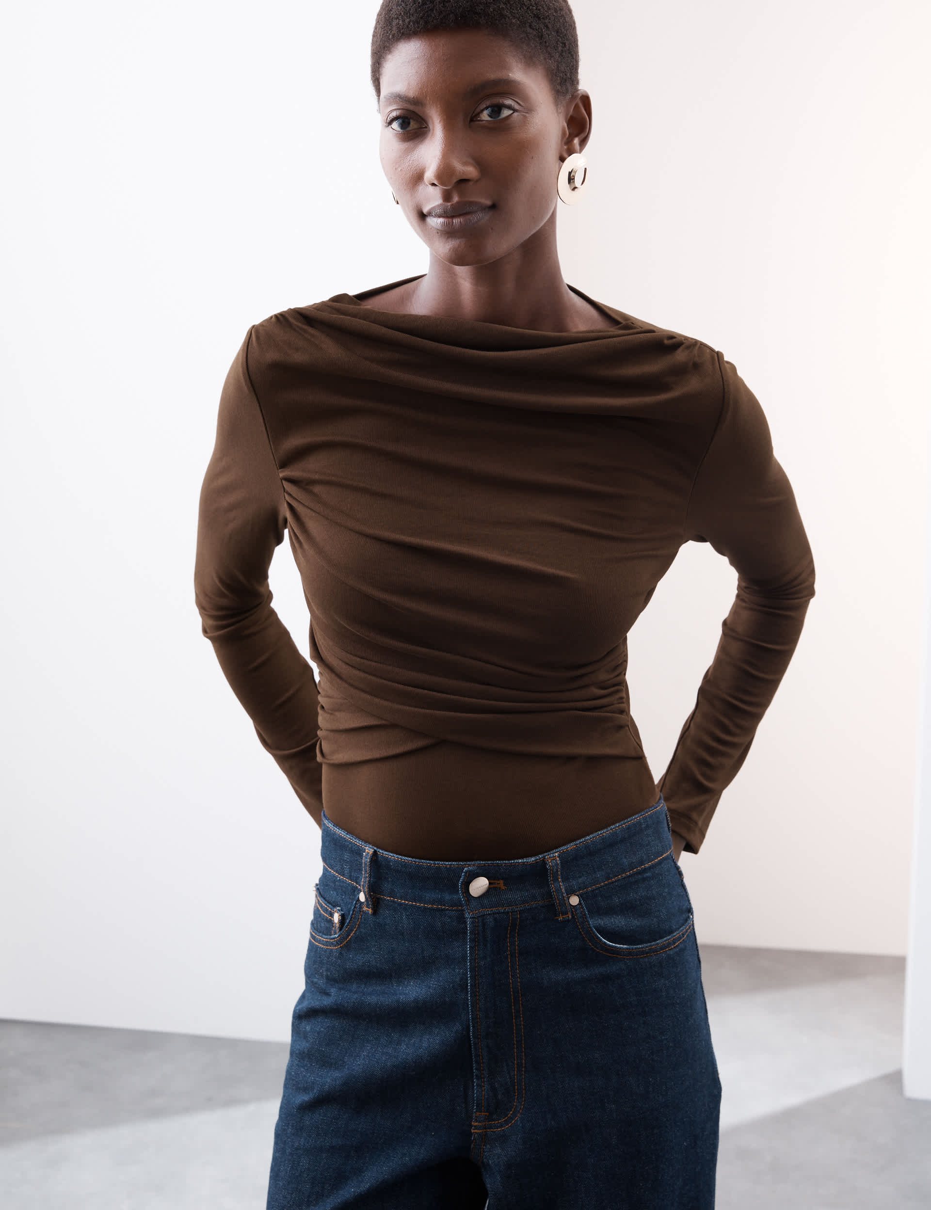 Autograph Women's Jersey Draped Fitted Top