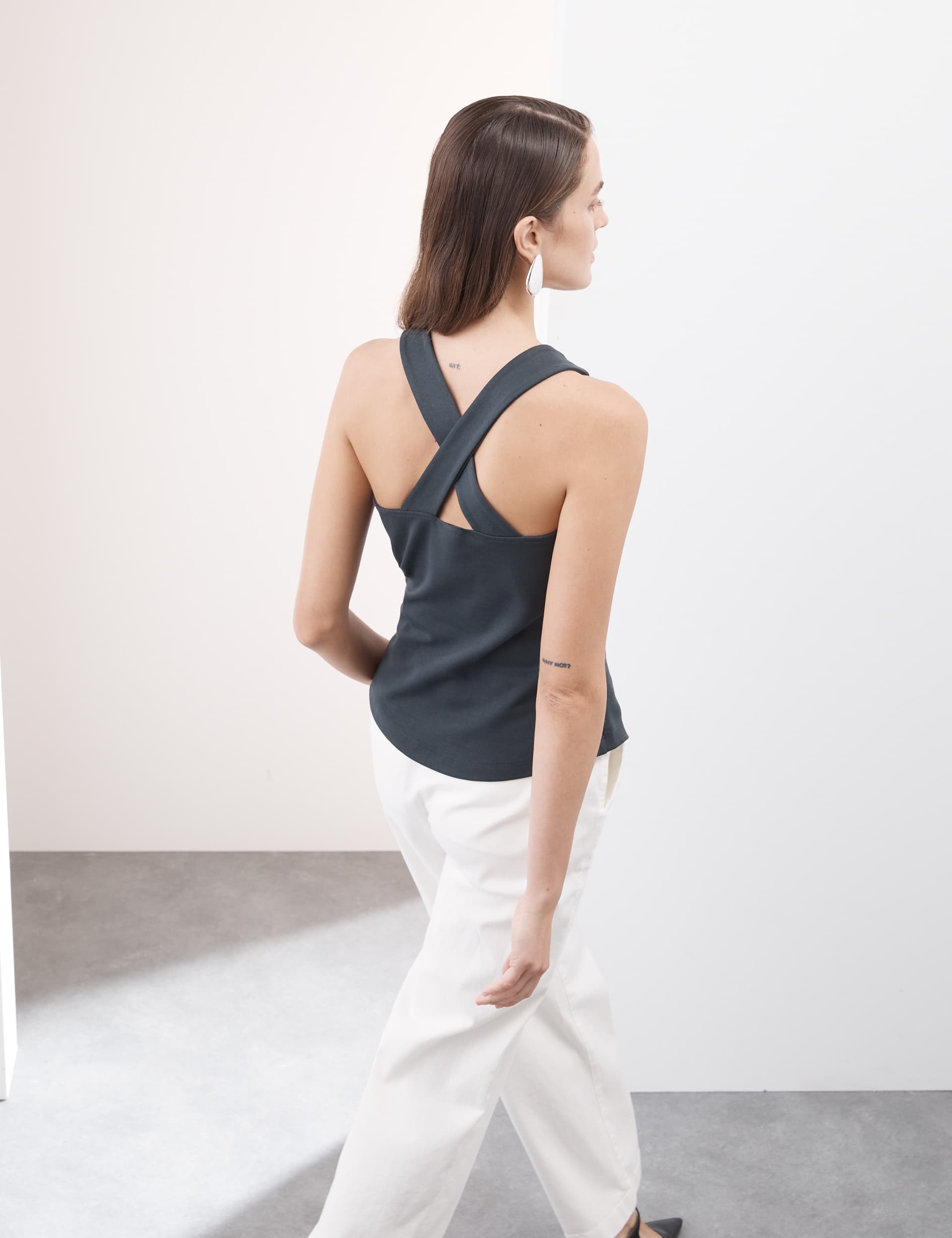 Autograph Women's Cotton Rich Cross Strap Vest