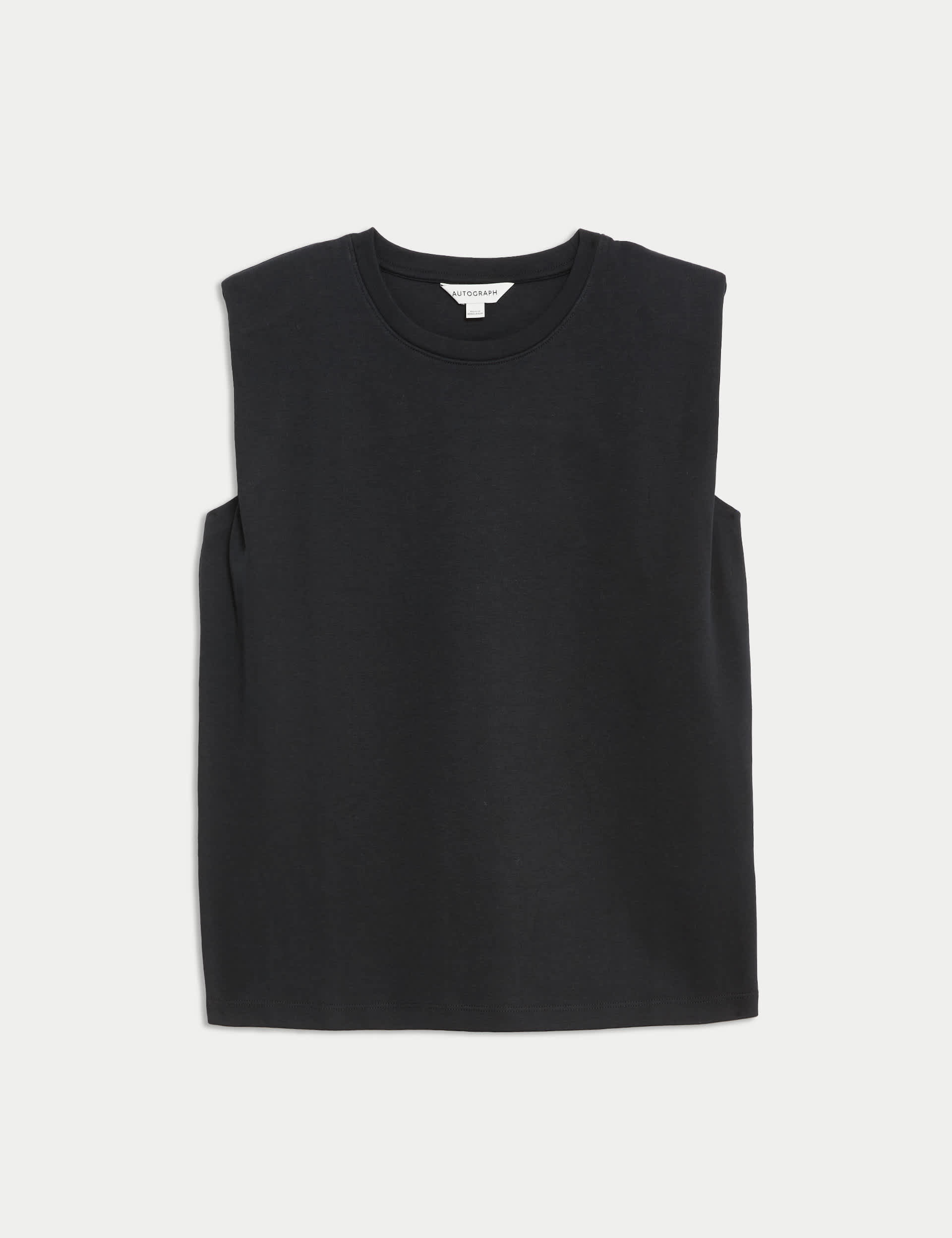 Autograph Women's Cotton Rich Round Neck Vest Top - 14 - Black, Black