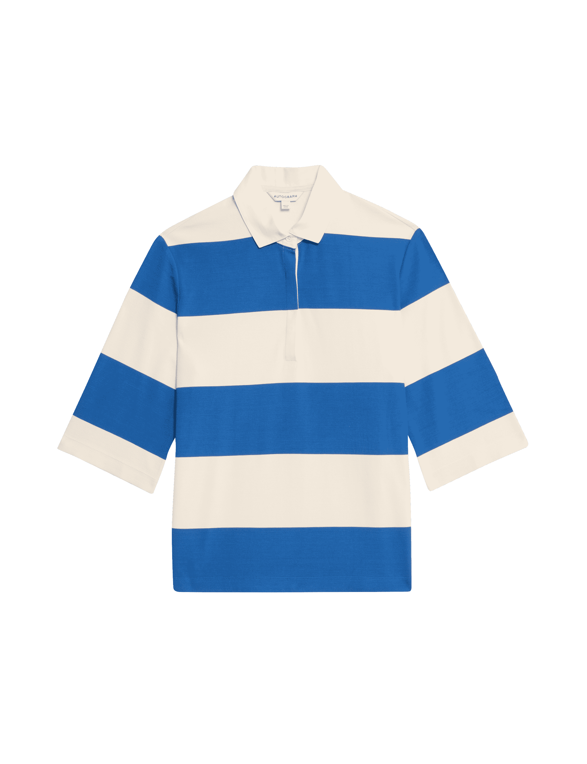 Autograph Women's Striped Relaxed Polo Shirt - 12 - Blue Mix, Blue Mix