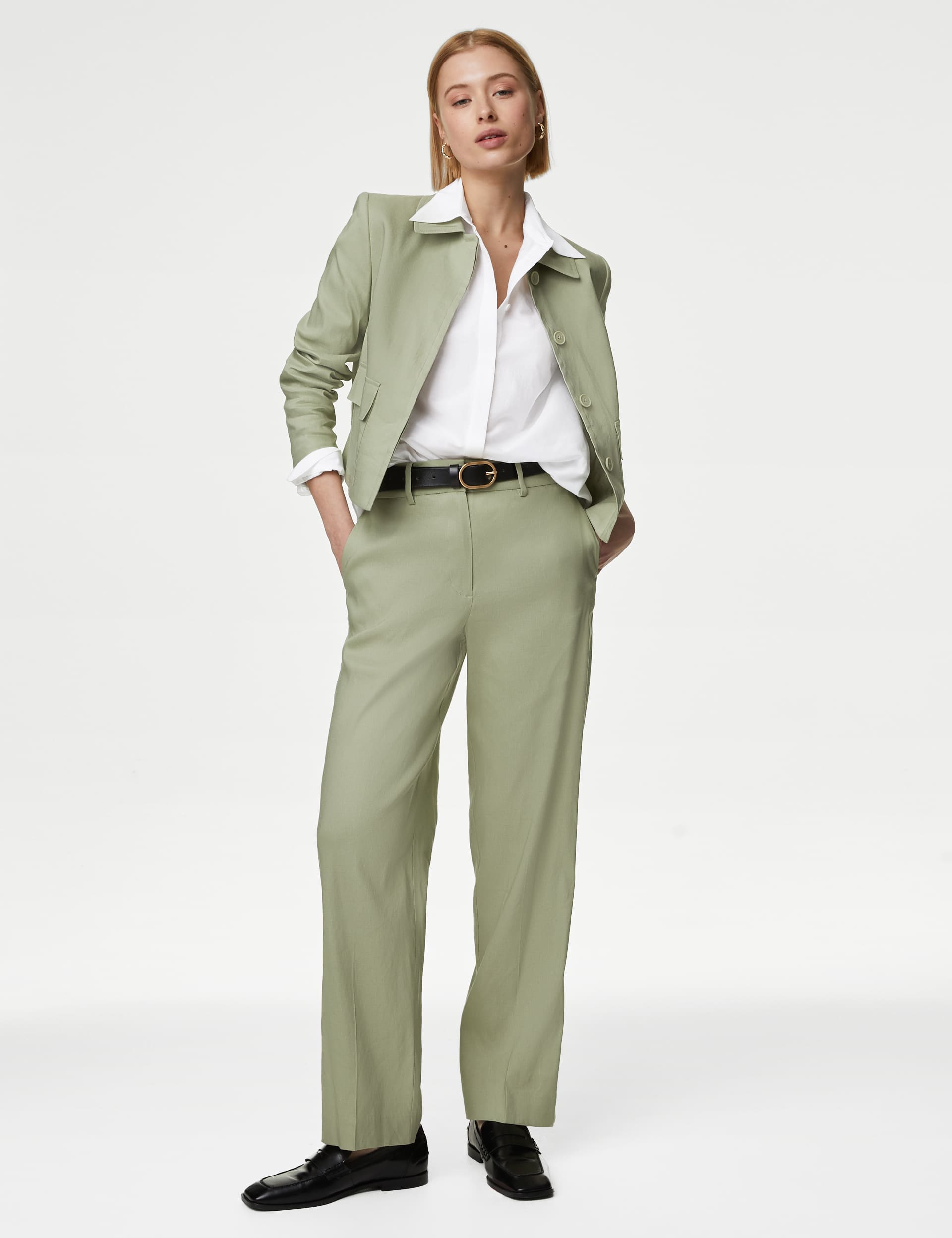 Autograph Women's Silk Blend Collared Long Sleeve Shirt