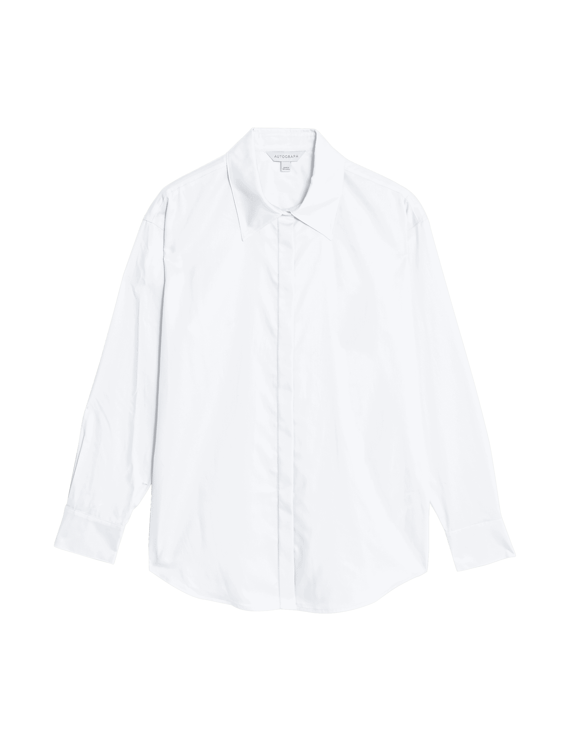 Autograph Women's Pure Cotton Collared Relaxed Shirt - 16 - Soft White, Soft White