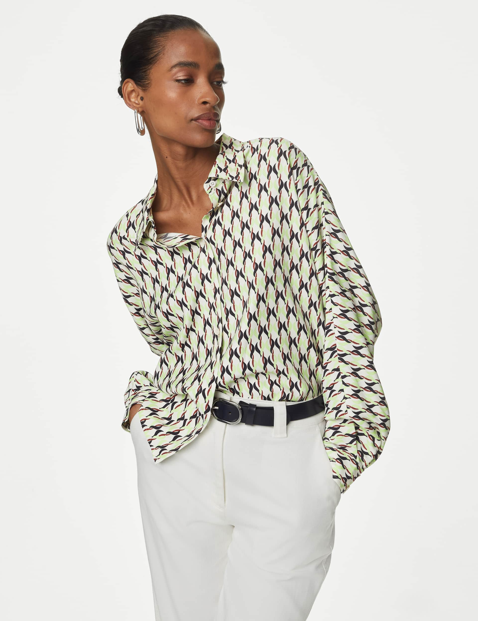 Autograph Women's Printed Collared Shirt - 14 - Multi, Multi