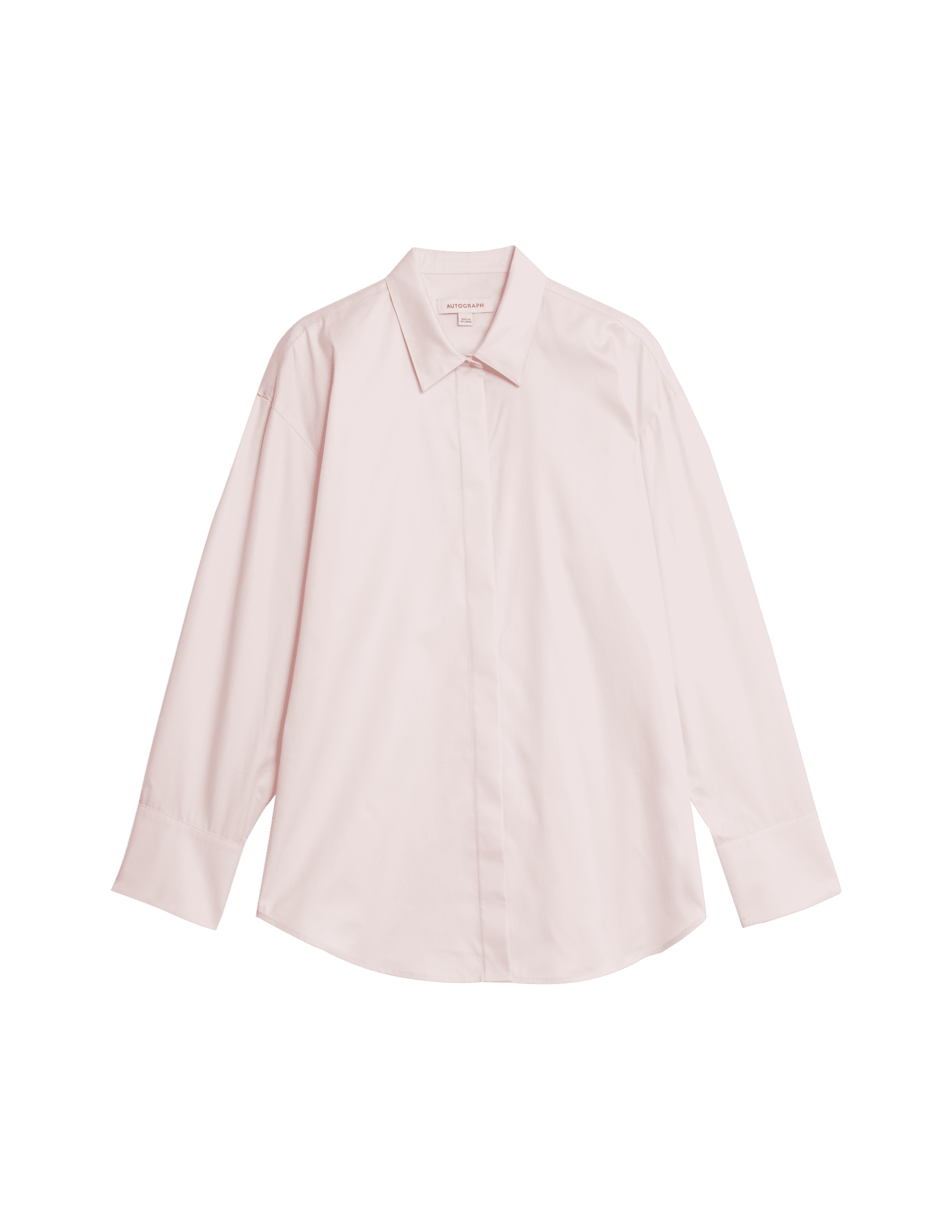 Autograph Women's Pure Cotton Collared Shirt - 12 - Pale Pink, Pale Pink