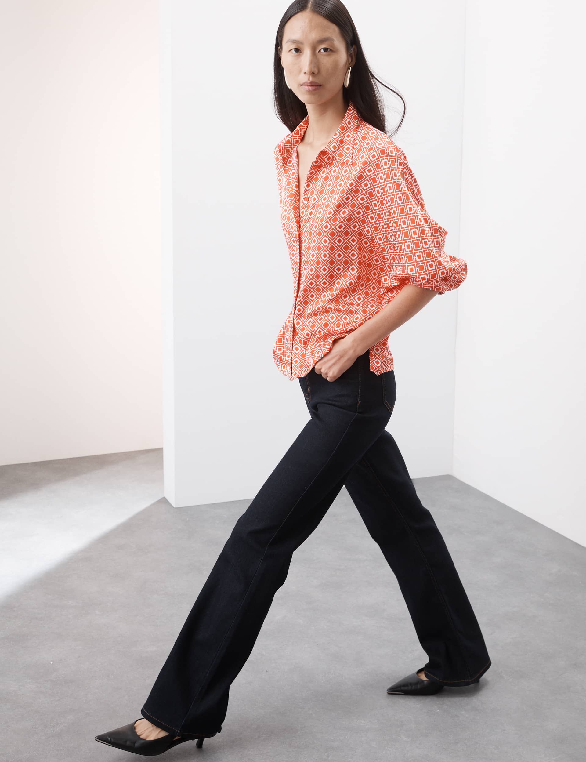 Autograph Women's Printed Collared Shirt