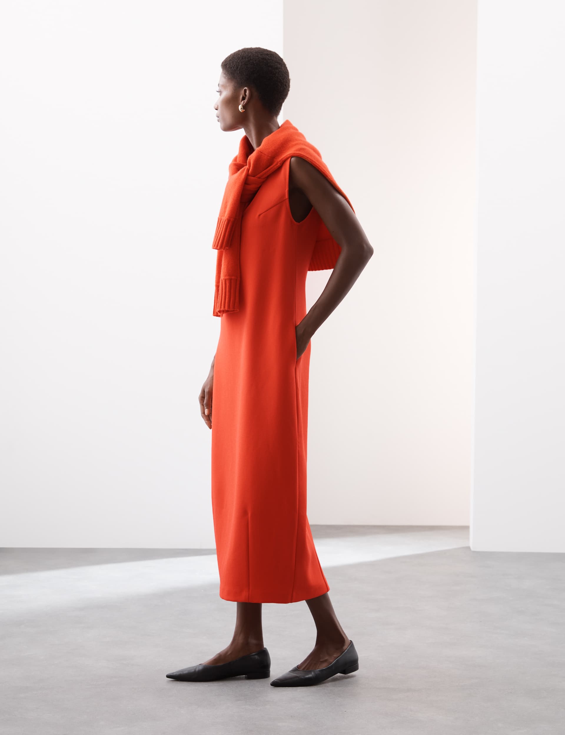 Autograph Women's Scoop Neck Midi Column Dress
