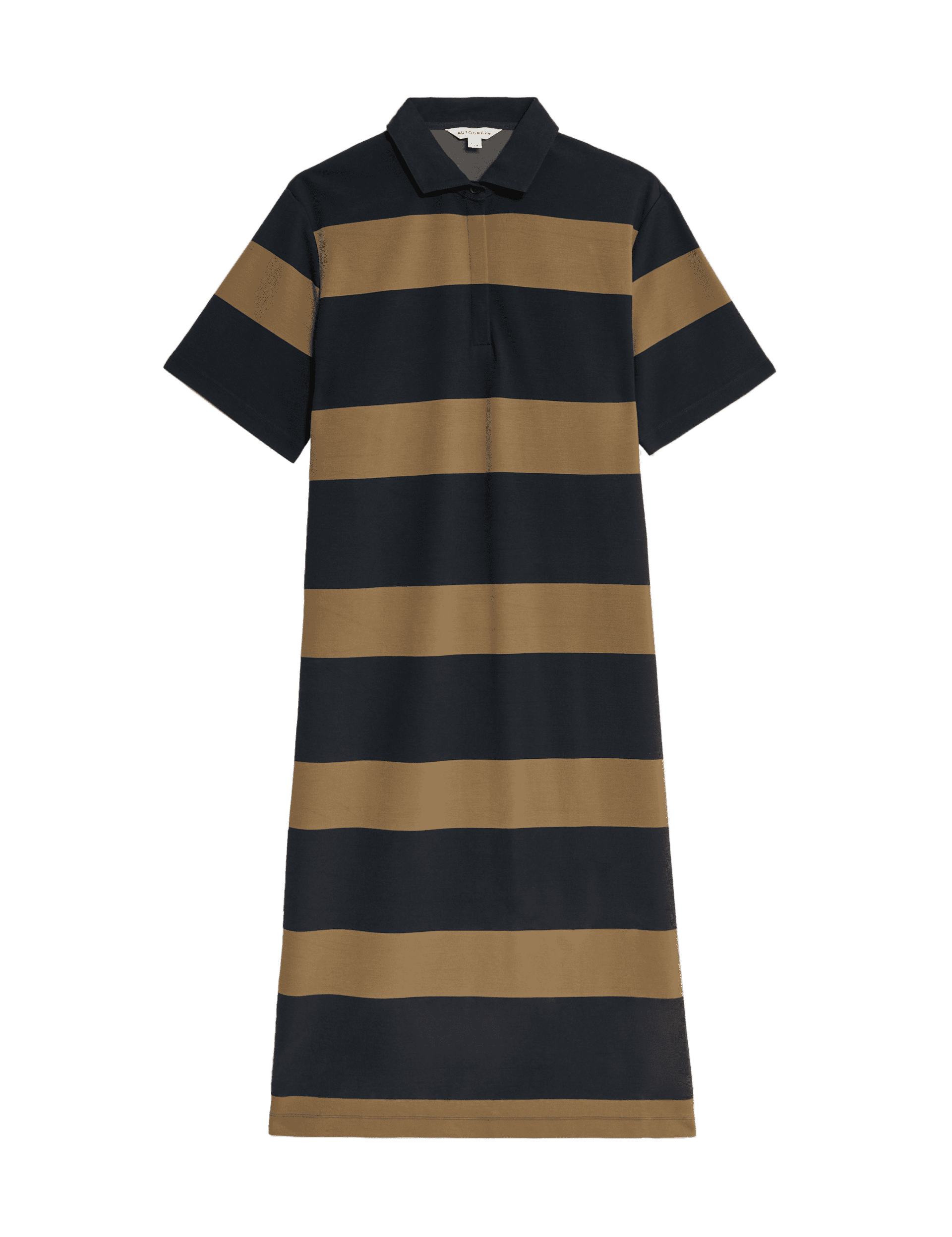 Autograph Women's Striped Midi Shirt Dress - 12 - Caramel Mix, Caramel Mix