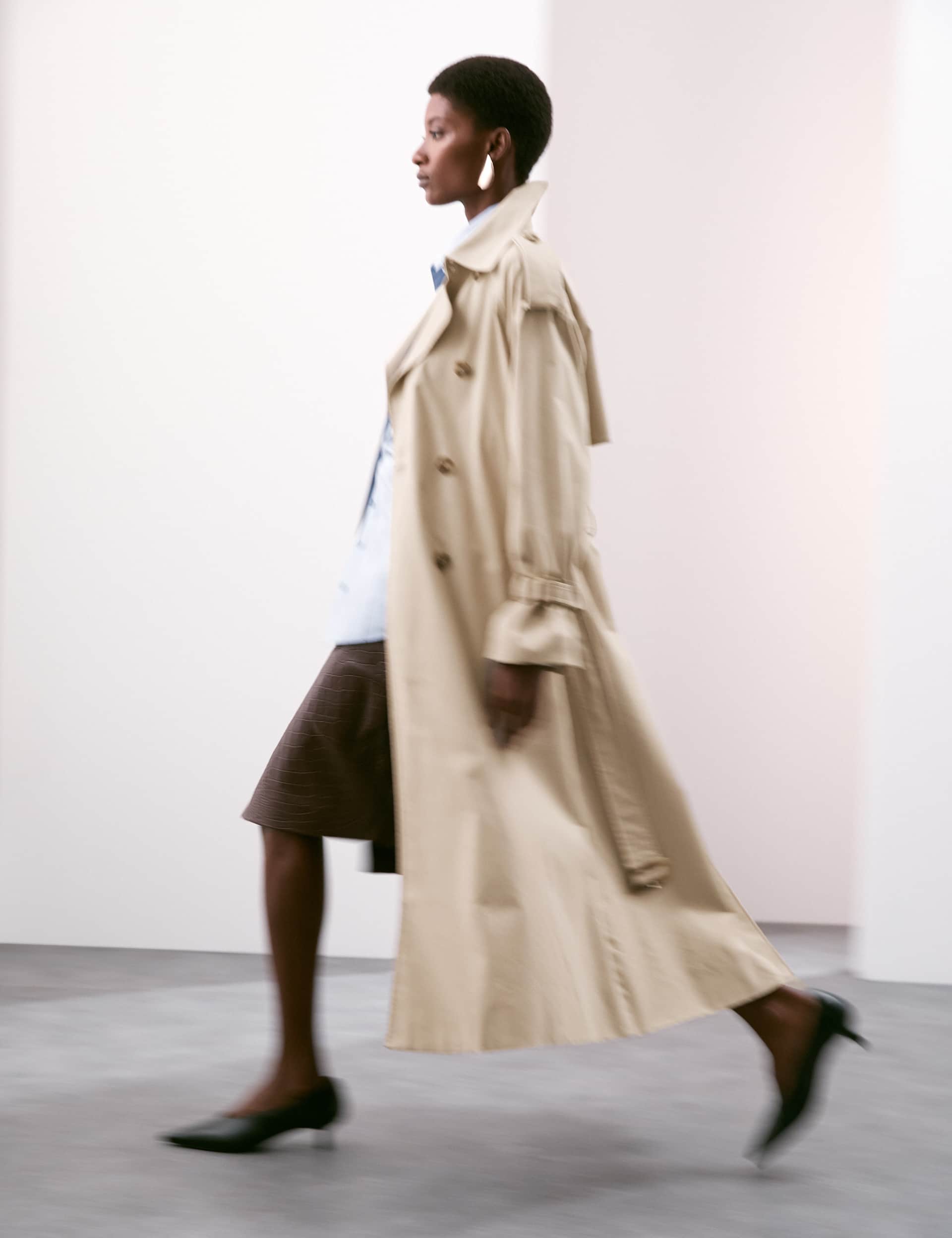 Autograph Women's Cotton Rich Longline Trench Coat