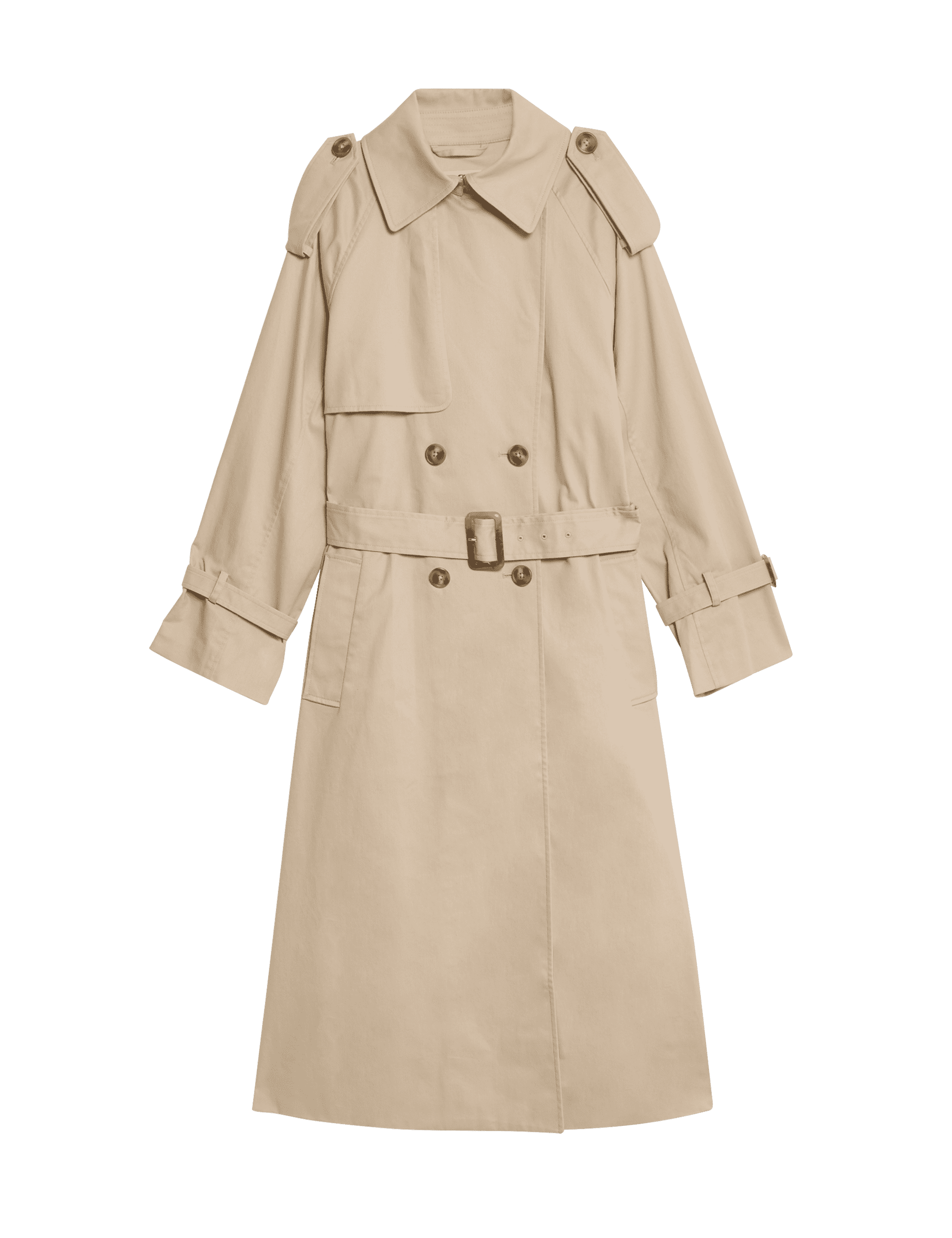 Autograph Women's Cotton Rich Longline Trench Coat - 14 - Opaline, Opaline