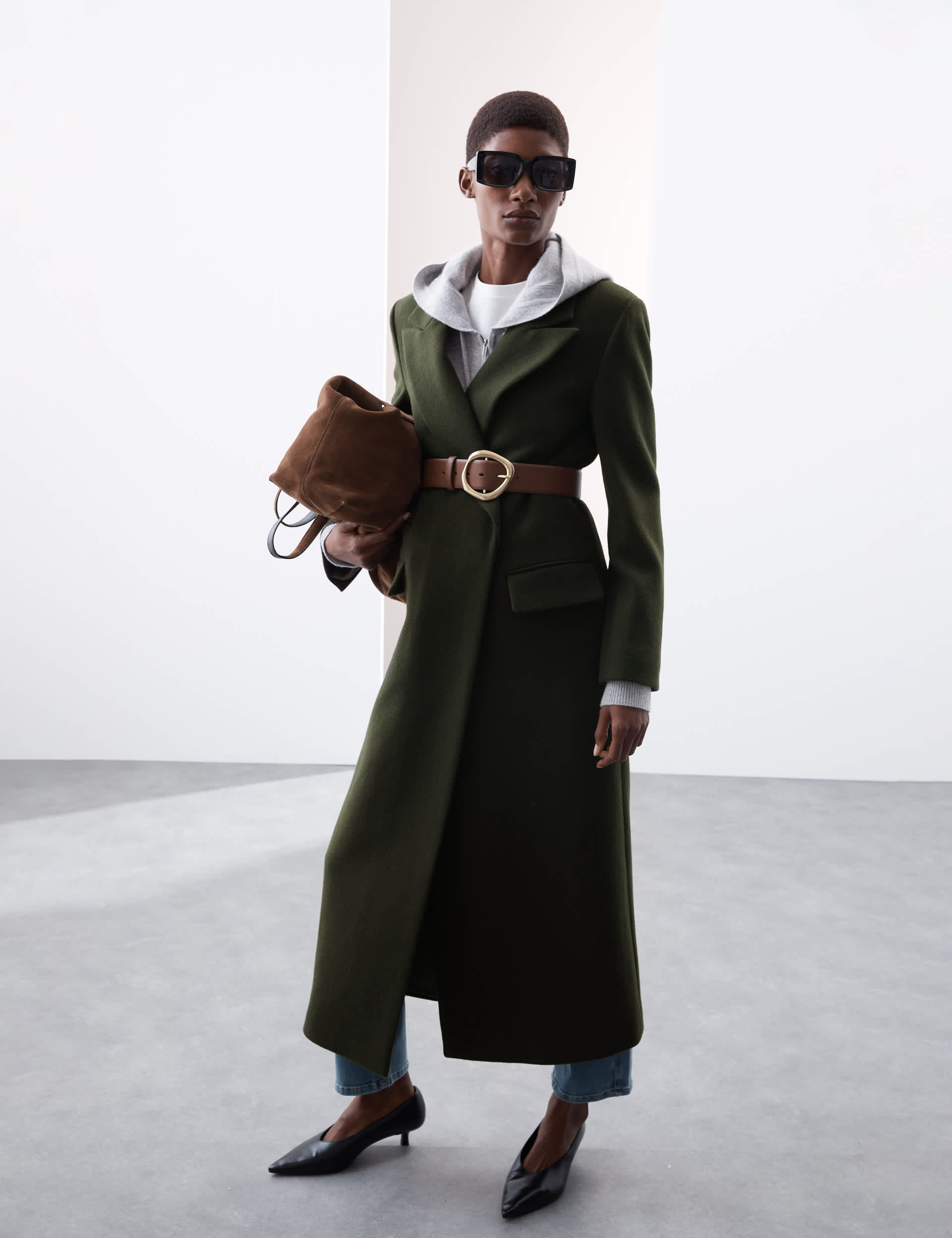 Autograph Women's Wool Rich Double Breasted Longline Coat