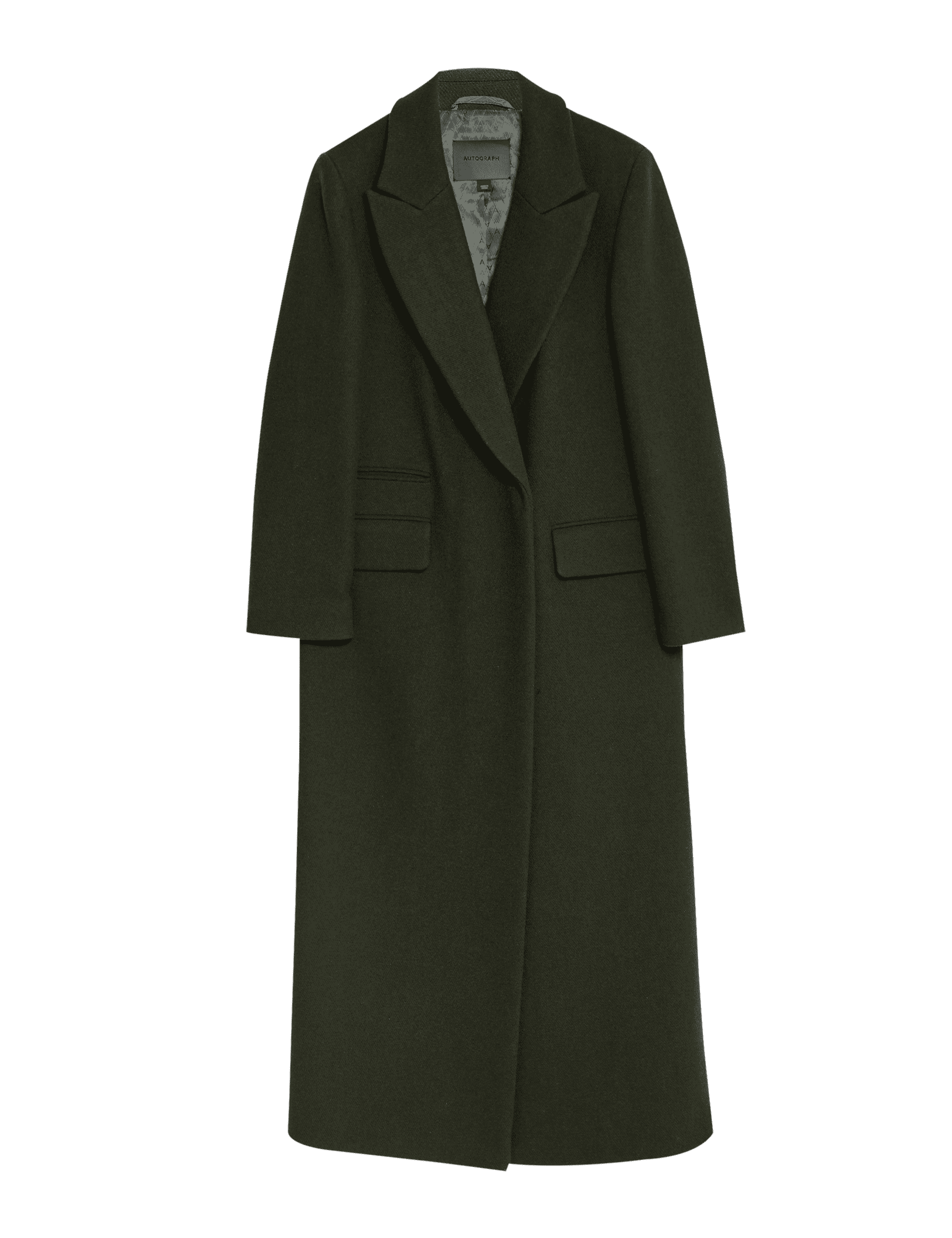 Autograph Women's Wool Rich Double Breasted Longline Coat - 20 - Moss, Moss