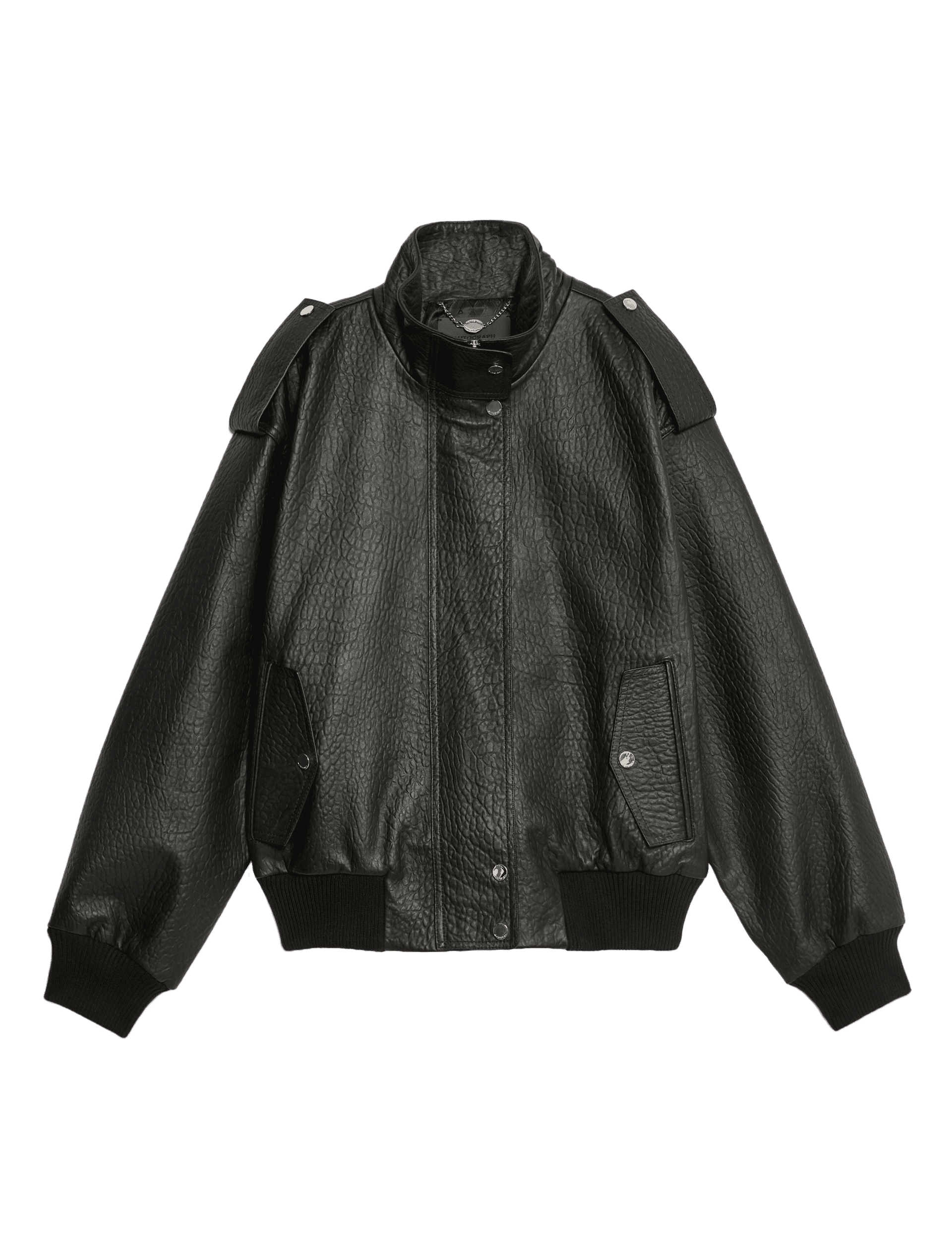 Autograph Women's Leather Bomber Jacket - 18 - Black, Black