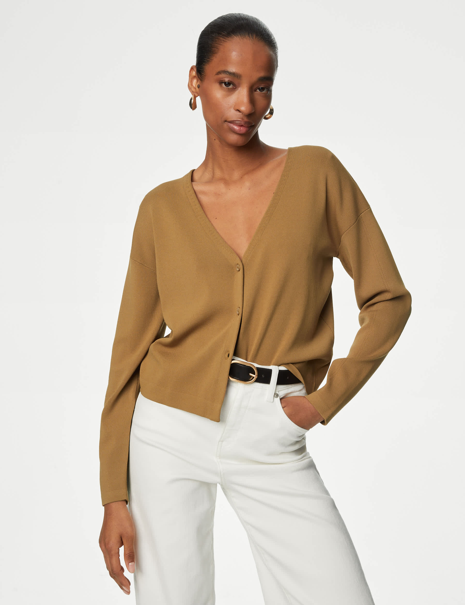 Autograph Women's V-Neck Button Front Cardigan