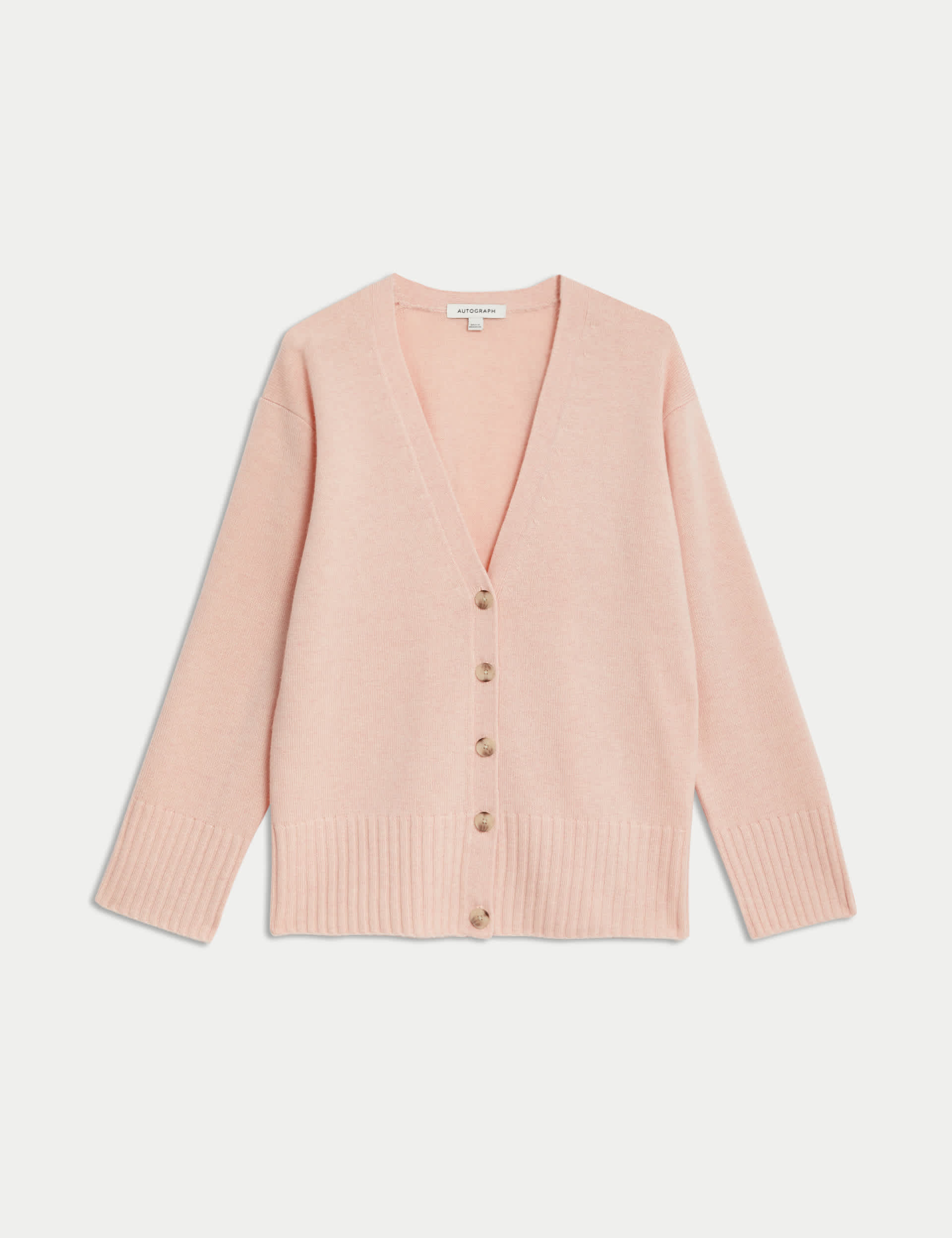 Autograph Women's Merino Wool Rich Cardigan With Cashmere - 12 - Blush, Blush