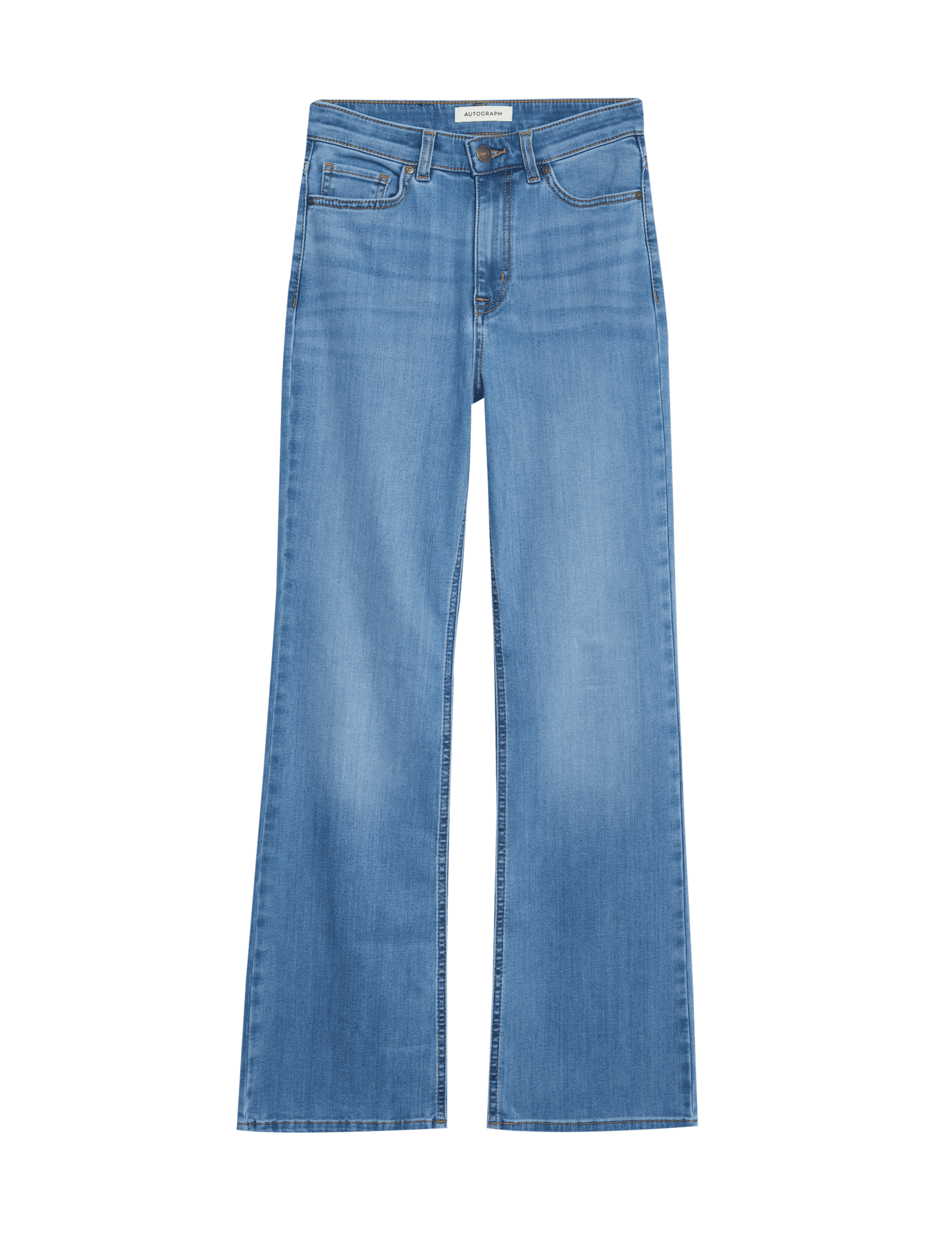 Autograph Women's High Waisted Flared Jeans - 12SHT - Light Indigo, Dark Indigo,Light Indigo