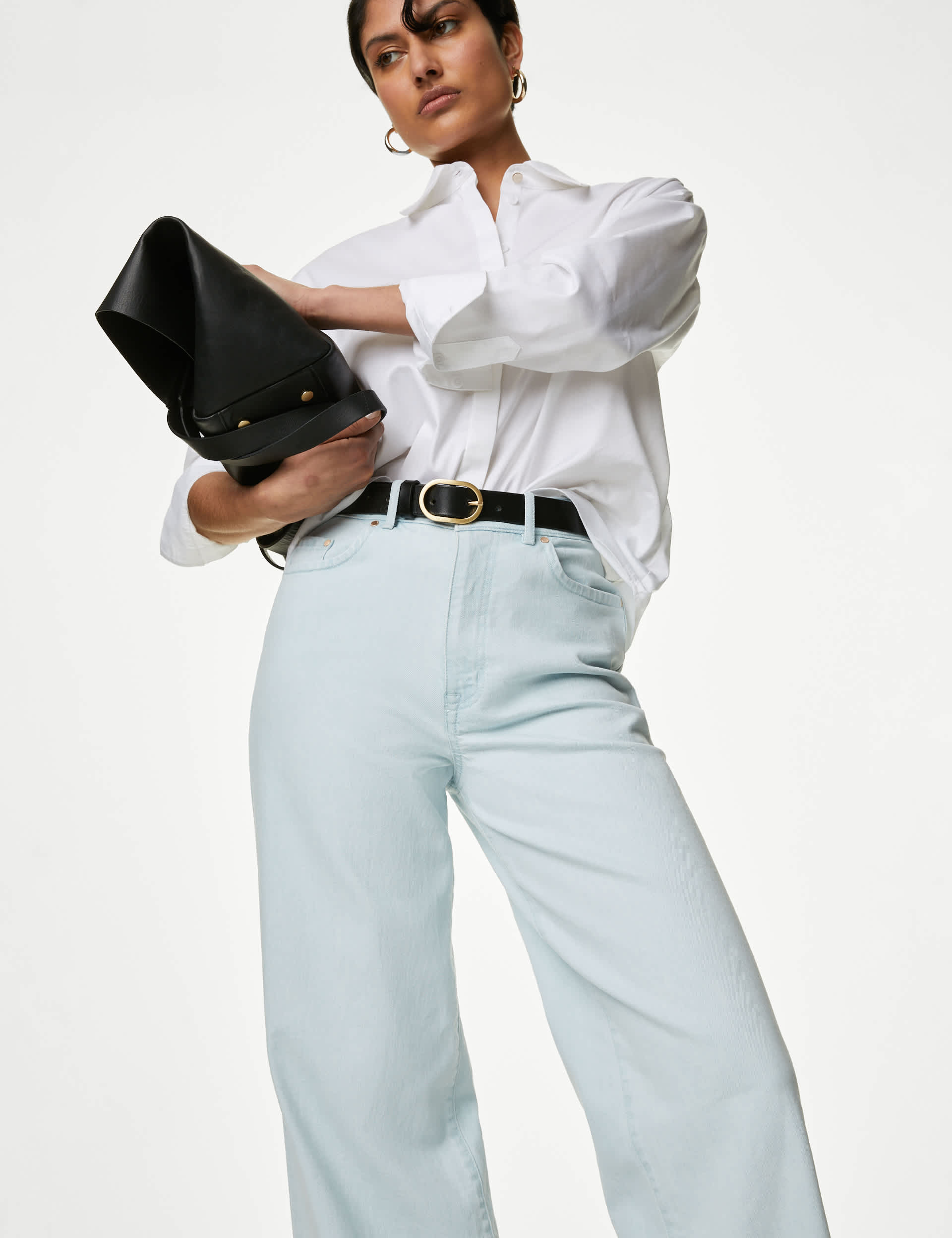 Autograph Women's High Waisted Wide Leg Jeans