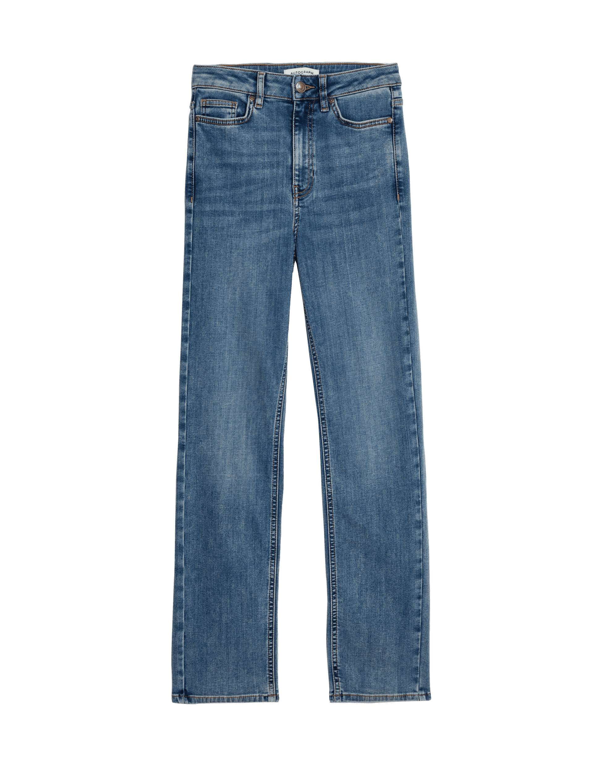 Autograph Women's Lyocell Blend High Waisted Straight Leg Jeans - 22REG - Ocean, Ocean