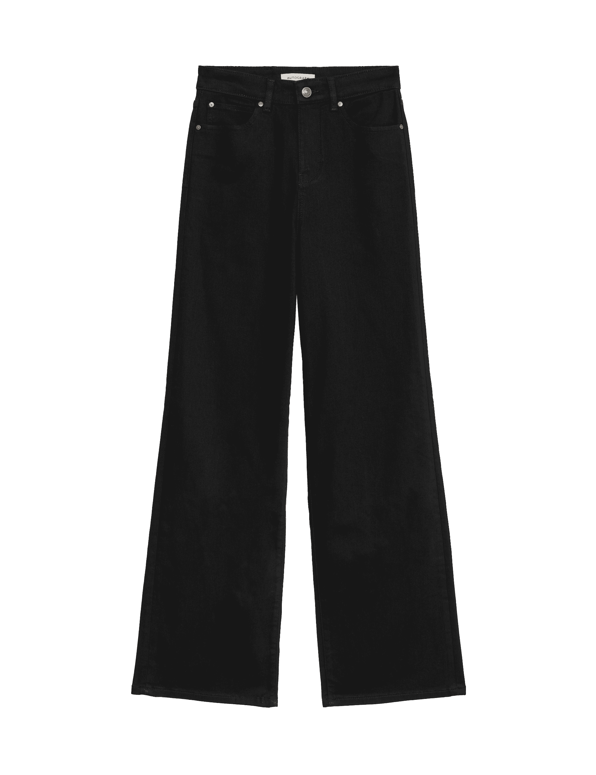 Autograph Women's Lyocell Blend Wide Leg Jeans - 16REG - Black, Black,Dark Indigo