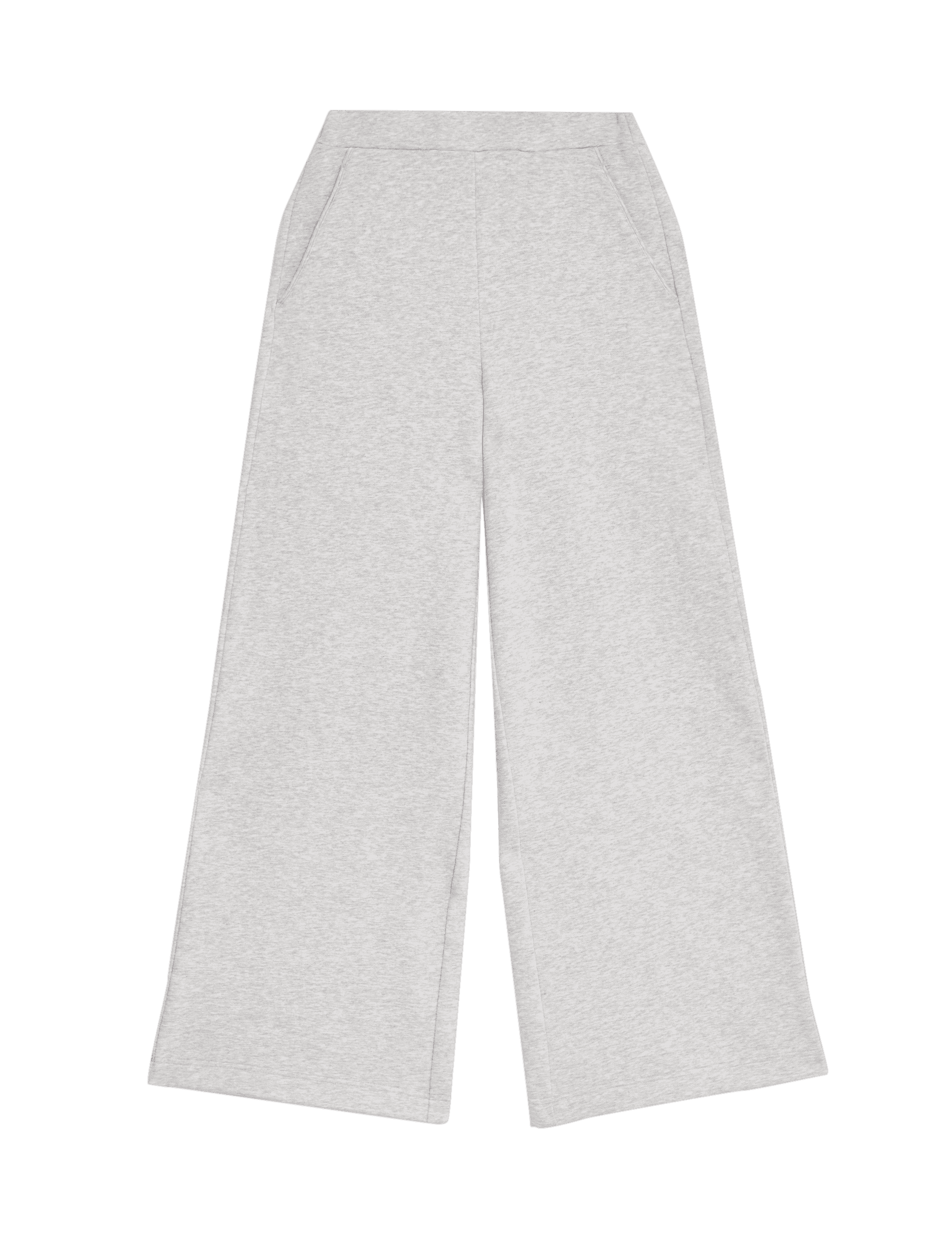 Autograph Women's Cotton Blend Wide Leg Joggers - 12 - Grey Marl, Grey Marl