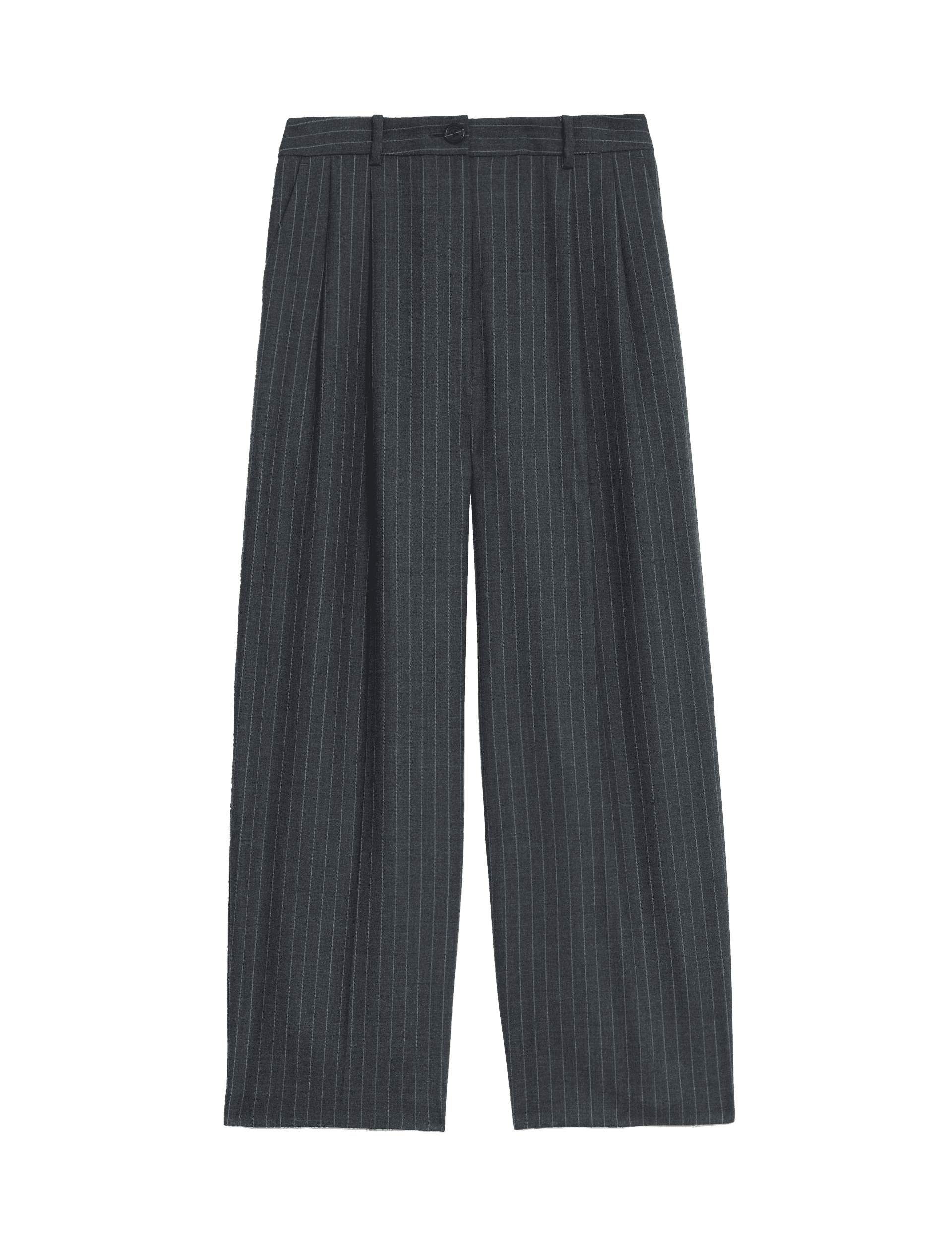 Autograph Women's Wool Blend Pinstripe Tapered Trousers - 14REG - Slate Mix, Slate Mix