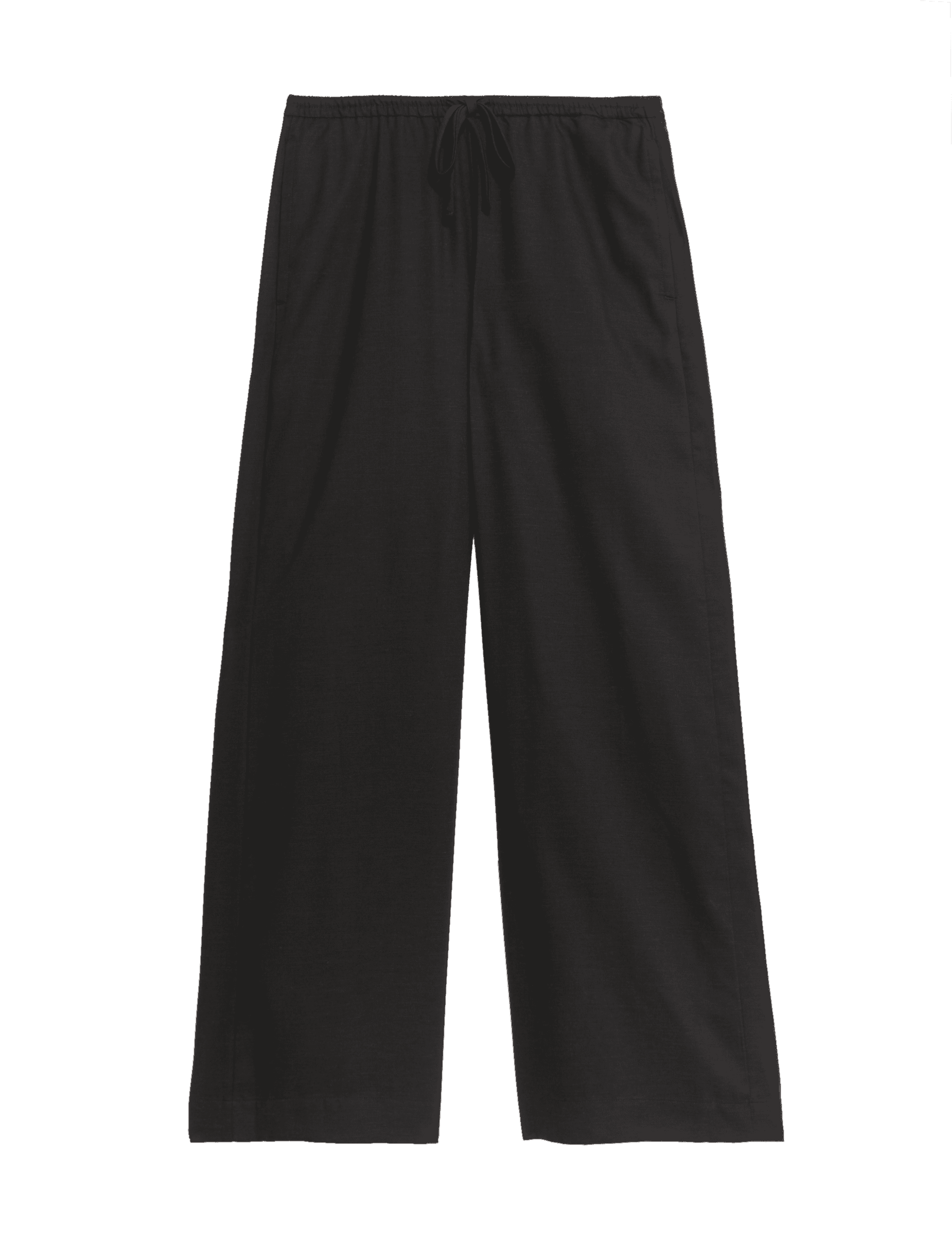 Autograph Women's Lyocell Rich Wide Leg Trousers with Wool - 12REG - Black, Black