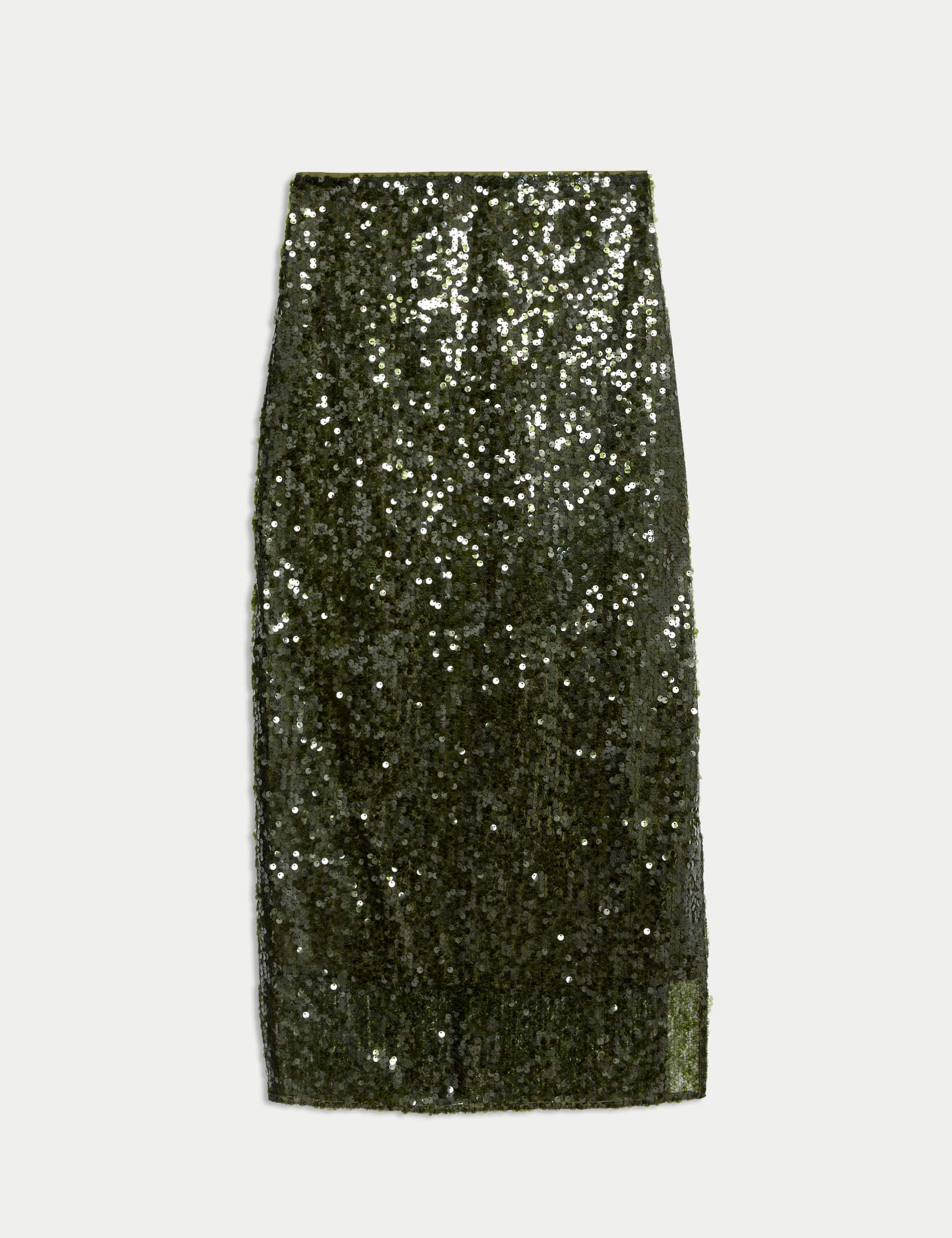 Autograph Women's Sequin Midaxi Column Skirt - 14 - Moss, Moss