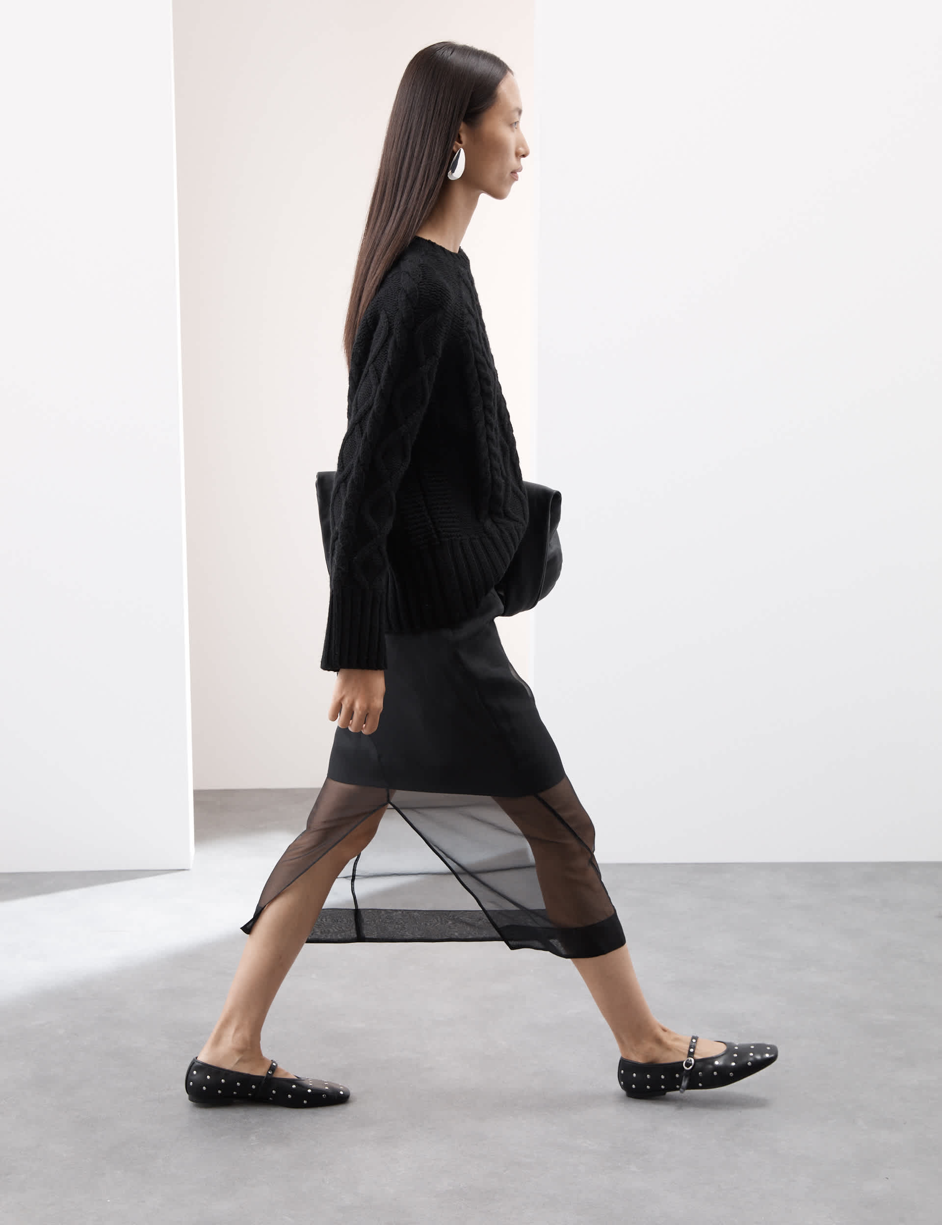 Autograph Women's Pure Silk Organza Midi Column Skirt