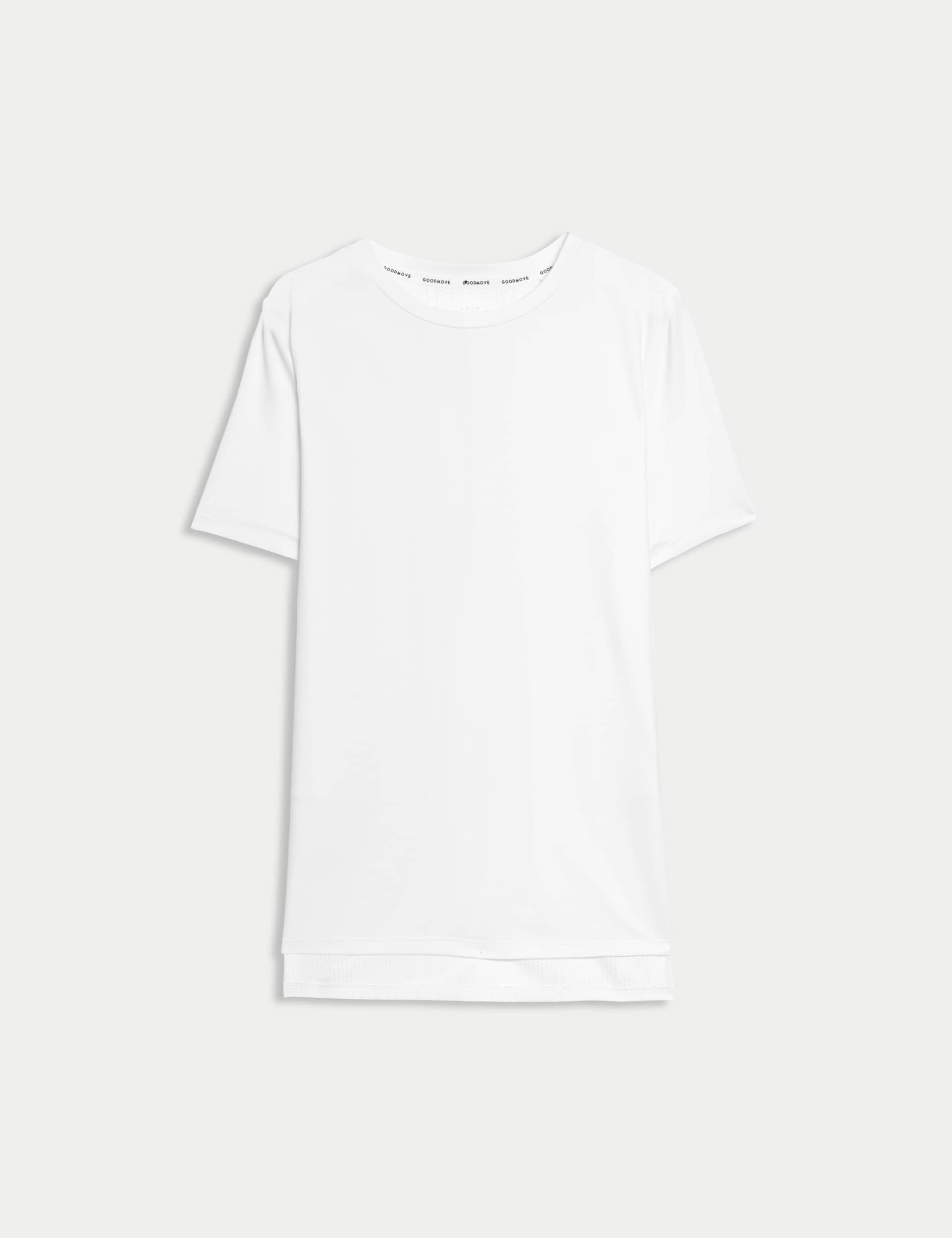 Goodmove Women's Scoop Neck Mesh Back T-Shirt