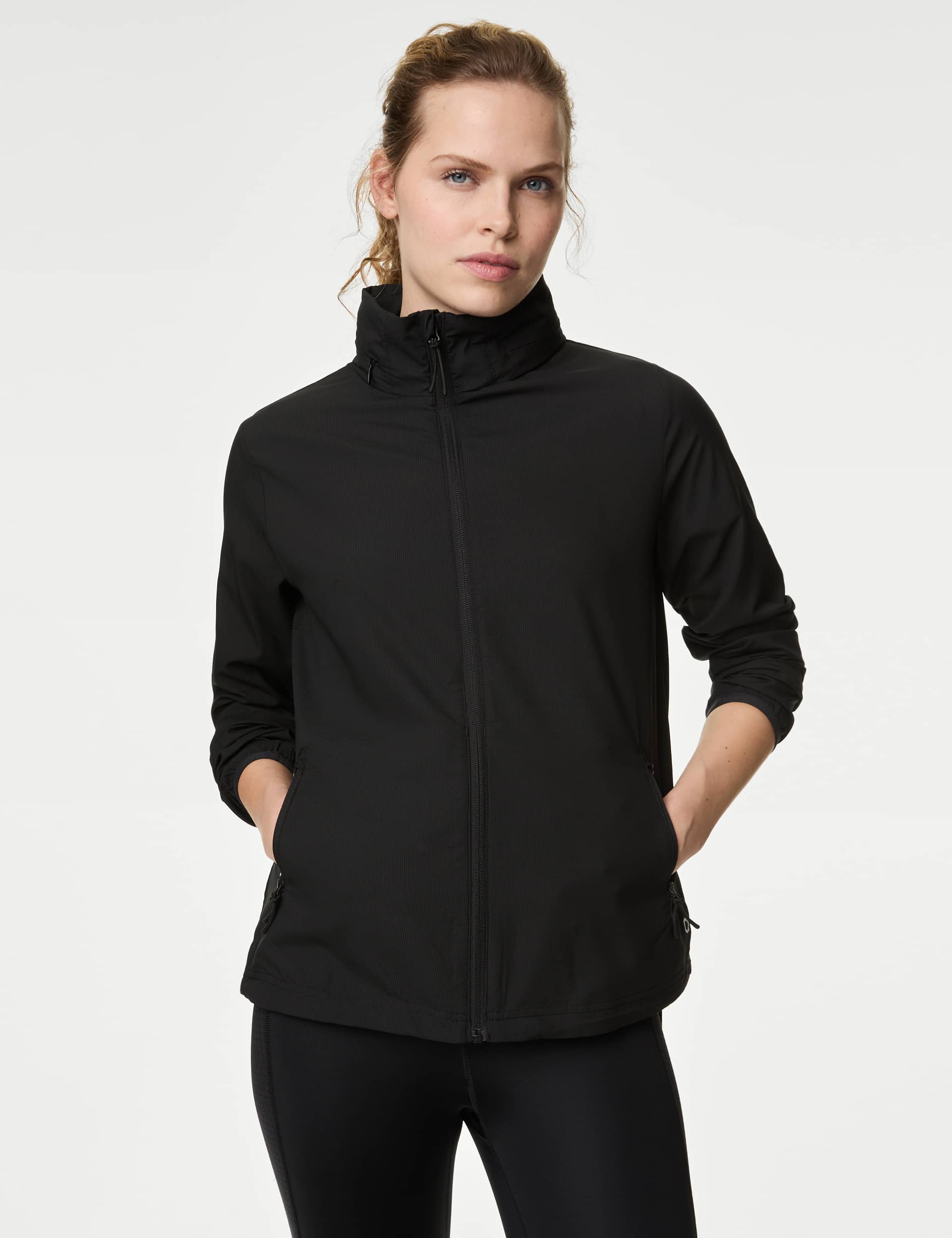 Goodmove Women's Stormwear Packable Running Jacket - 14 - Black, Black