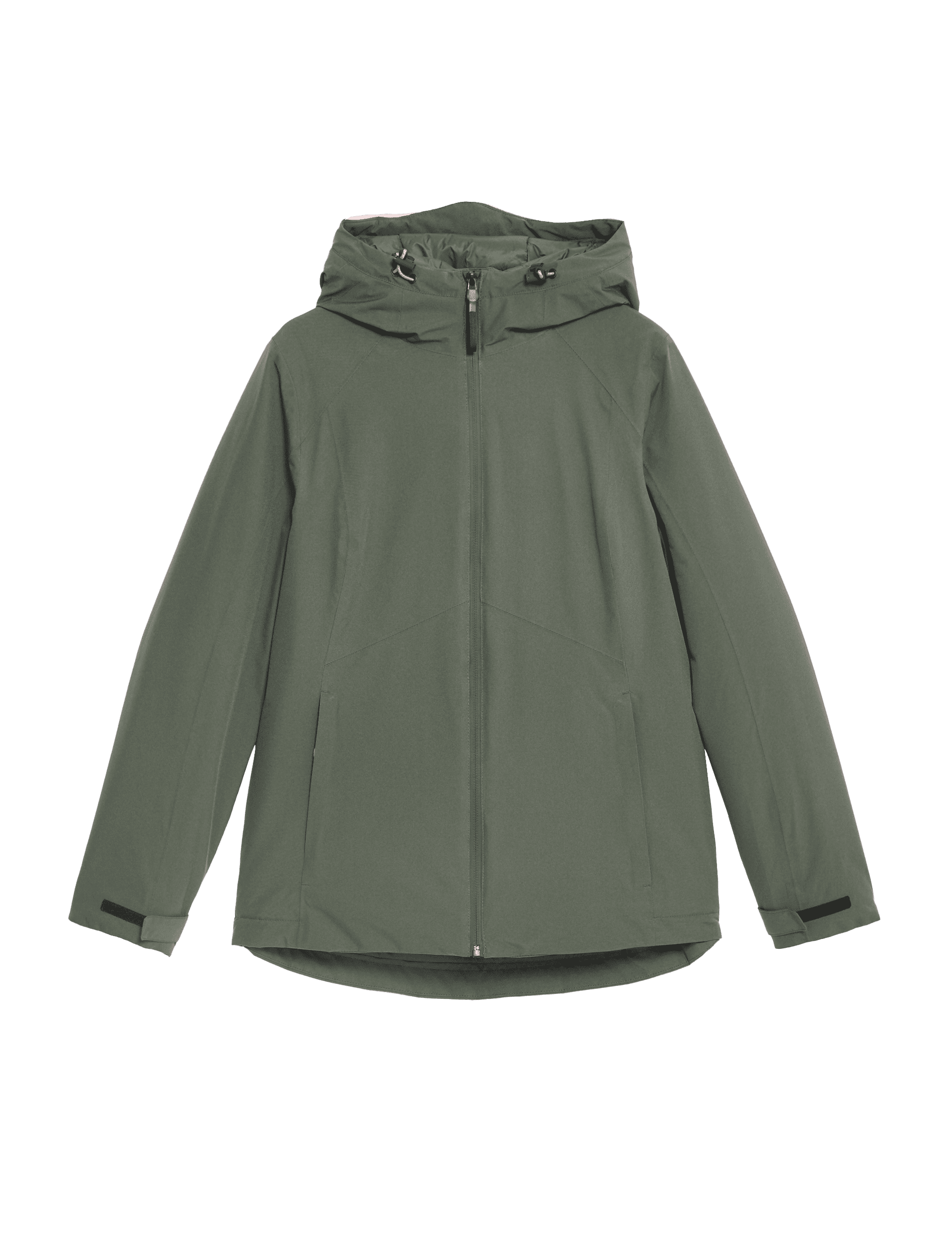 Goodmove Women's Padded Waterproof Hooded Jacket - 14 - Dark Olive, Dark Olive,Black