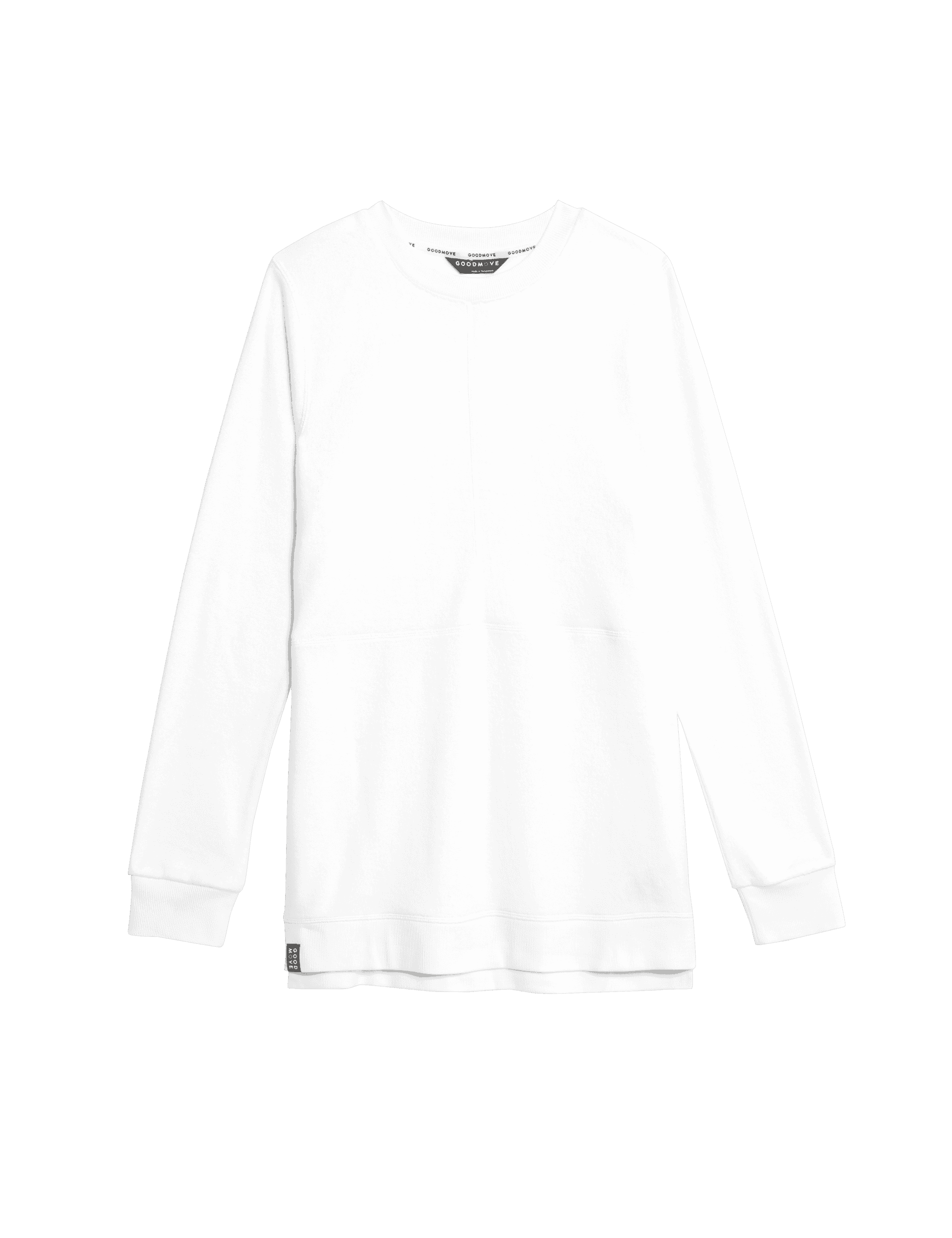 Goodmove Women's Cotton Rich Brushed Longline Sweatshirt - 14 - White, White