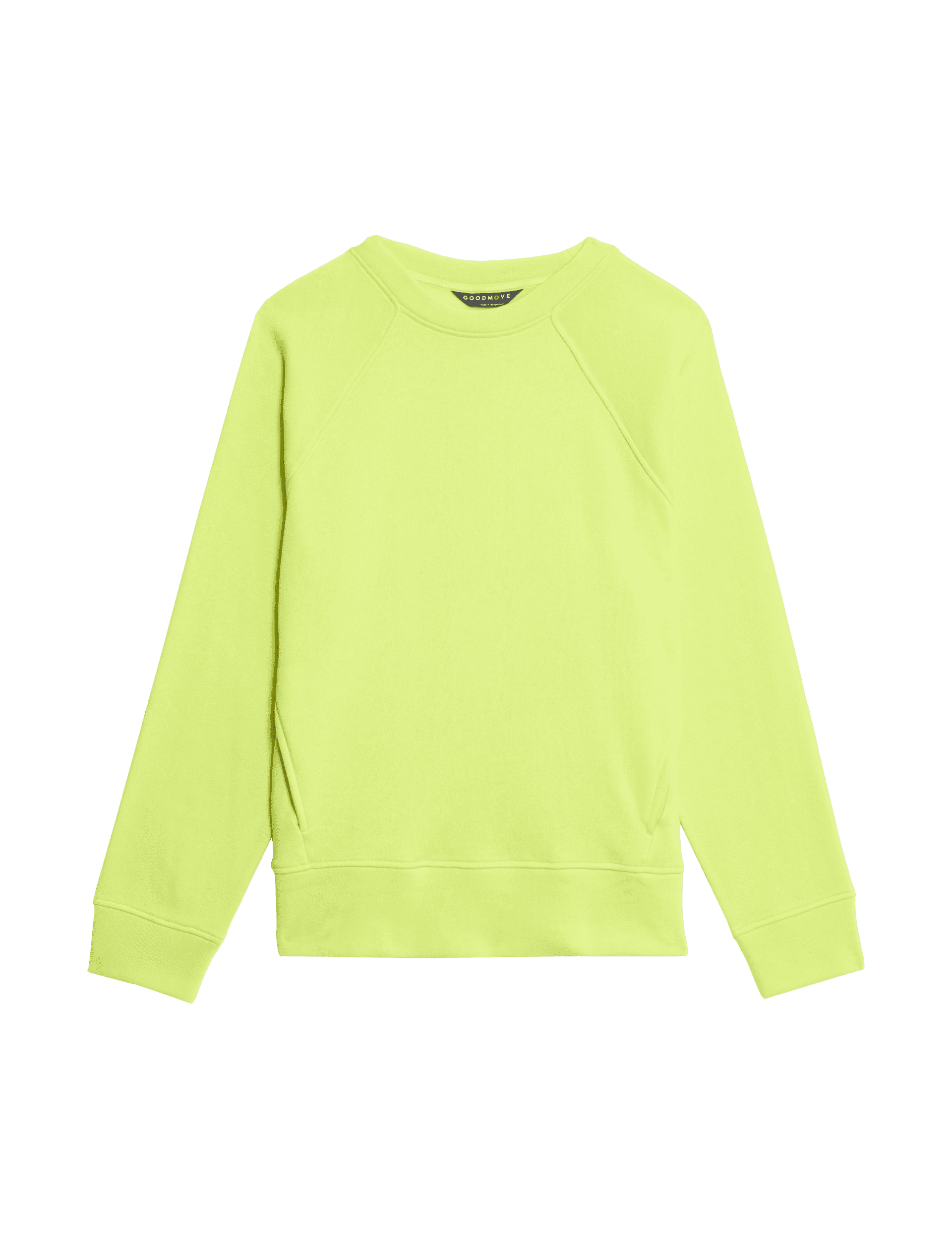 Goodmove Women's Cotton Rich Crew Neck Sweatshirt - 12 - Limeade, Scarlet,Limeade,Black