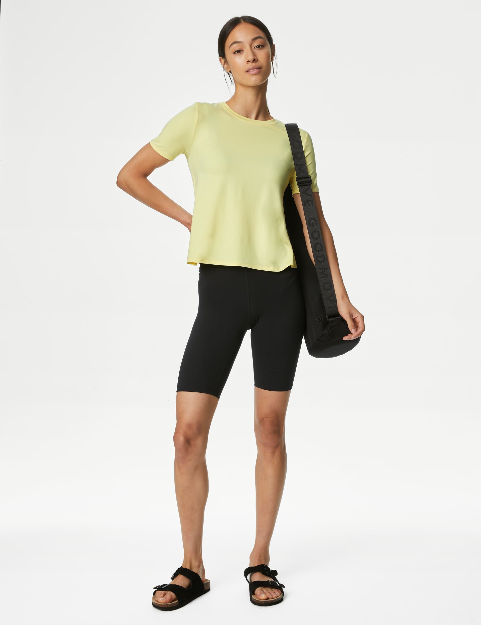 Goodmove Women's Scoop Neck Wrap Back Yoga T-Shirt