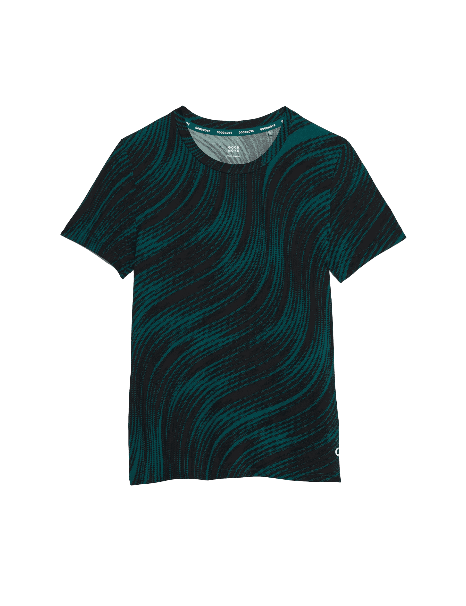 Goodmove Women's Printed Scoop Neck Fitted T-Shirt - 12 - Turquoise Mix, Turquoise Mix