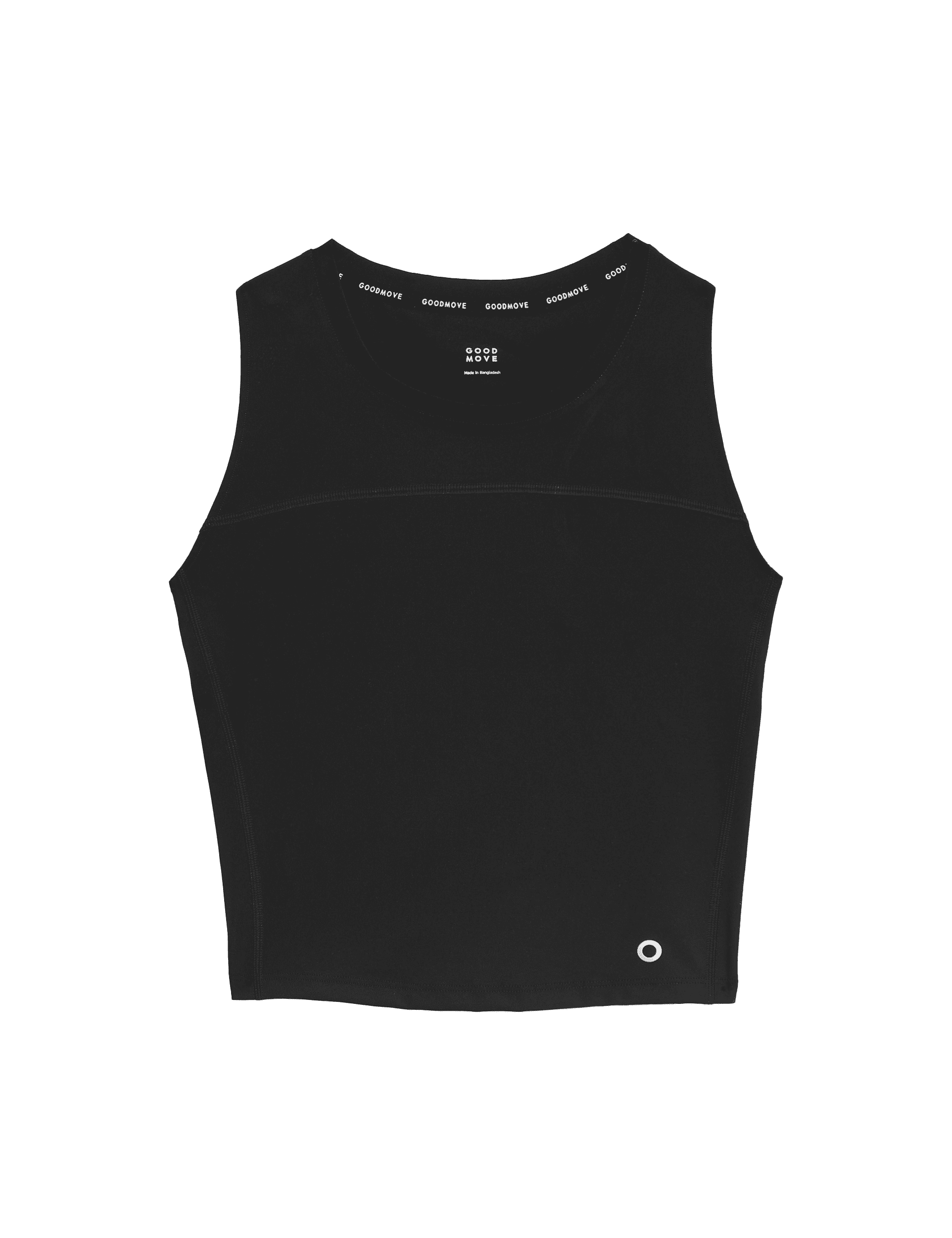 Goodmove Women's Scoop Neck Fitted Crop Vest Top - 8 - Black, Black