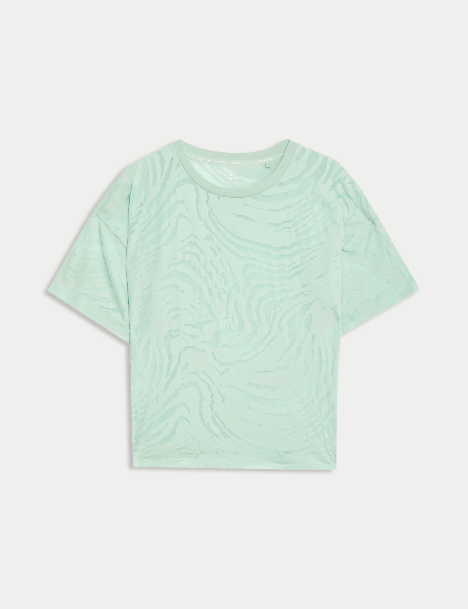 Goodmove Women's Cotton Rich Textured T-Shirt - 14 - Light Green, Light Green