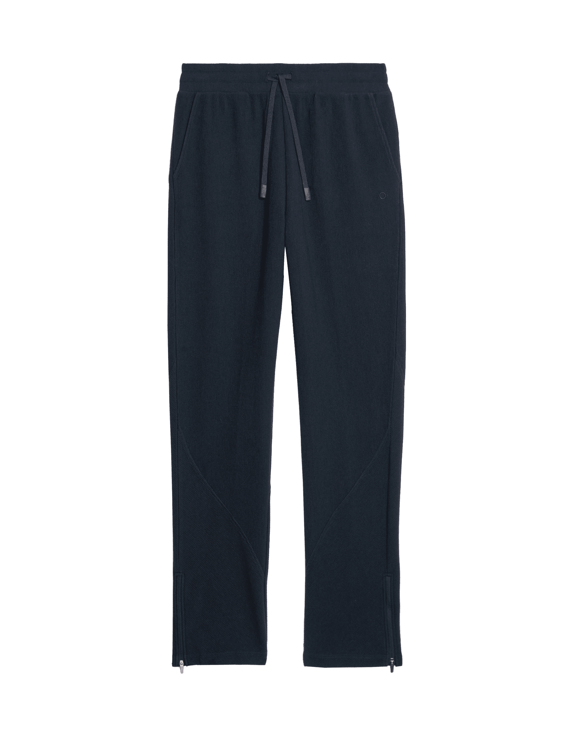 Goodmove Women's Rib High Waisted Tapered Joggers - 14 - Midnight Navy, Midnight Navy,Ivory